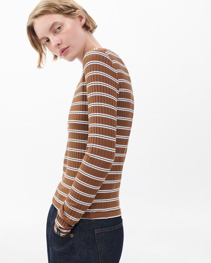 Luca Striped Ribbed Long-Sleeve Tee 4
