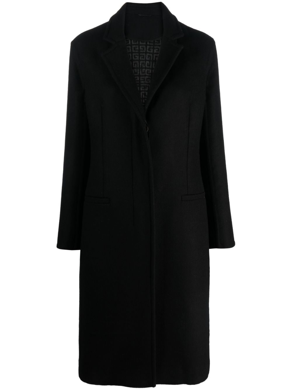 single-breasted wool-blend coat - 1