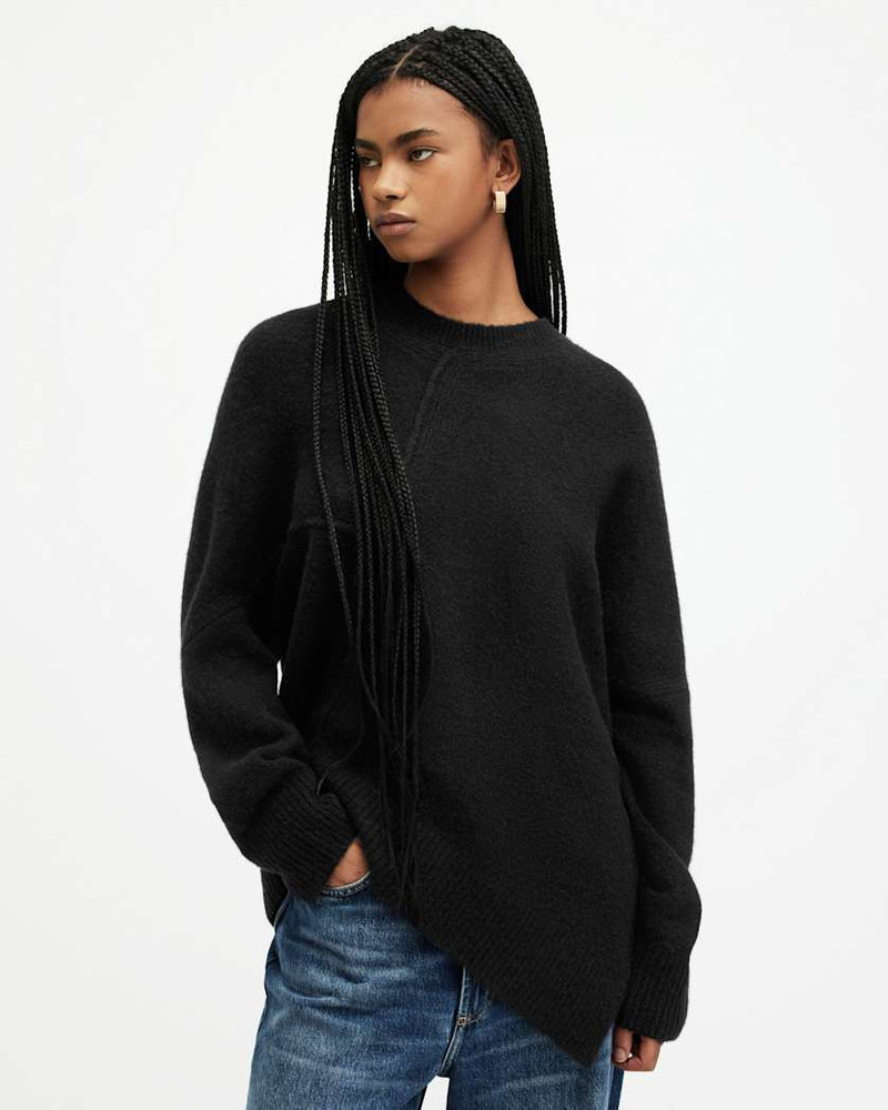LOCK CREW NECK ASYMMETRIC SWEATER 1