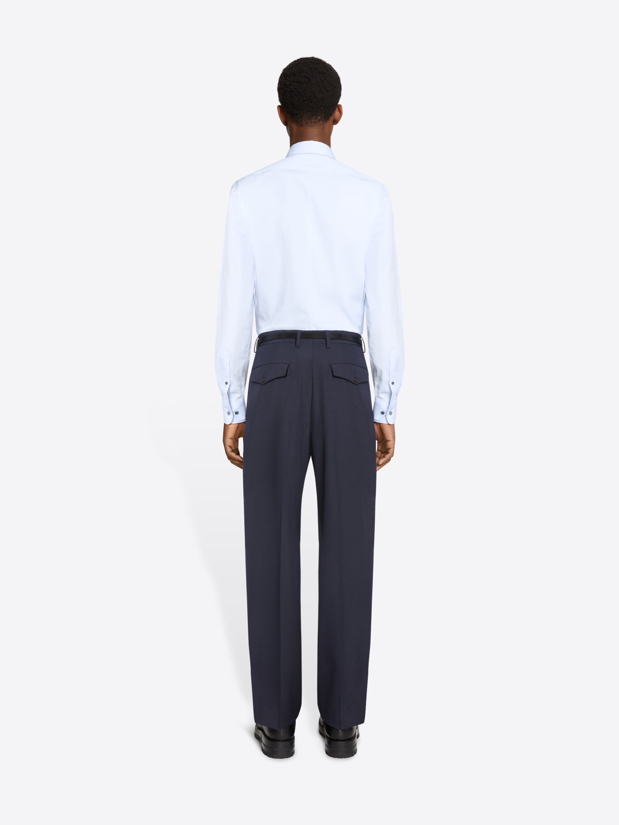 PLEATED WOOL PANTS - 4