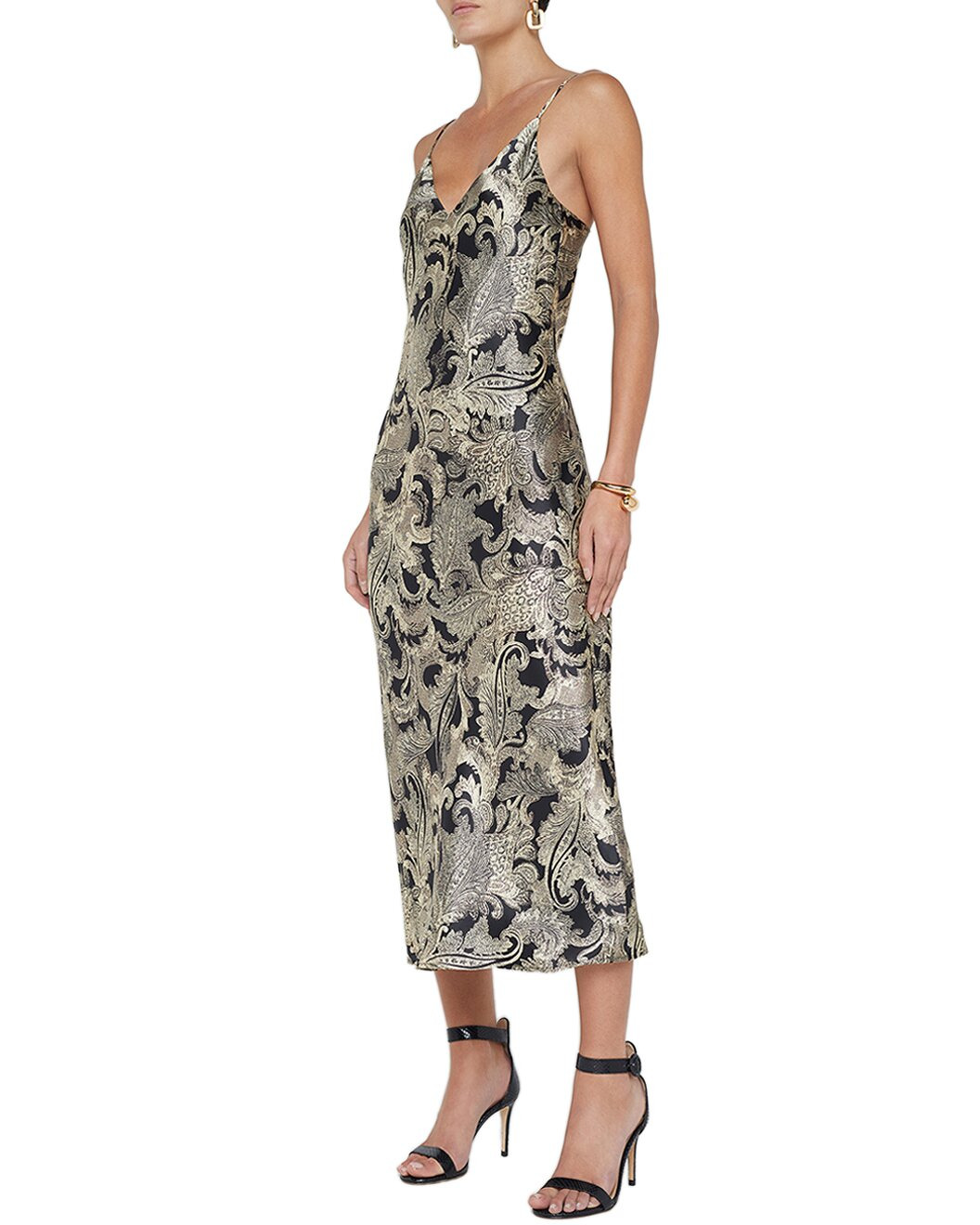 L'AGENCE Seridie Midi Silk Slip Dress - 3