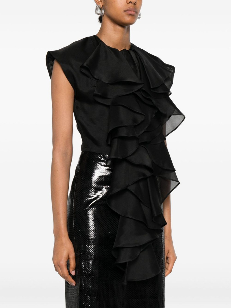 layered-ruffle silk top 3