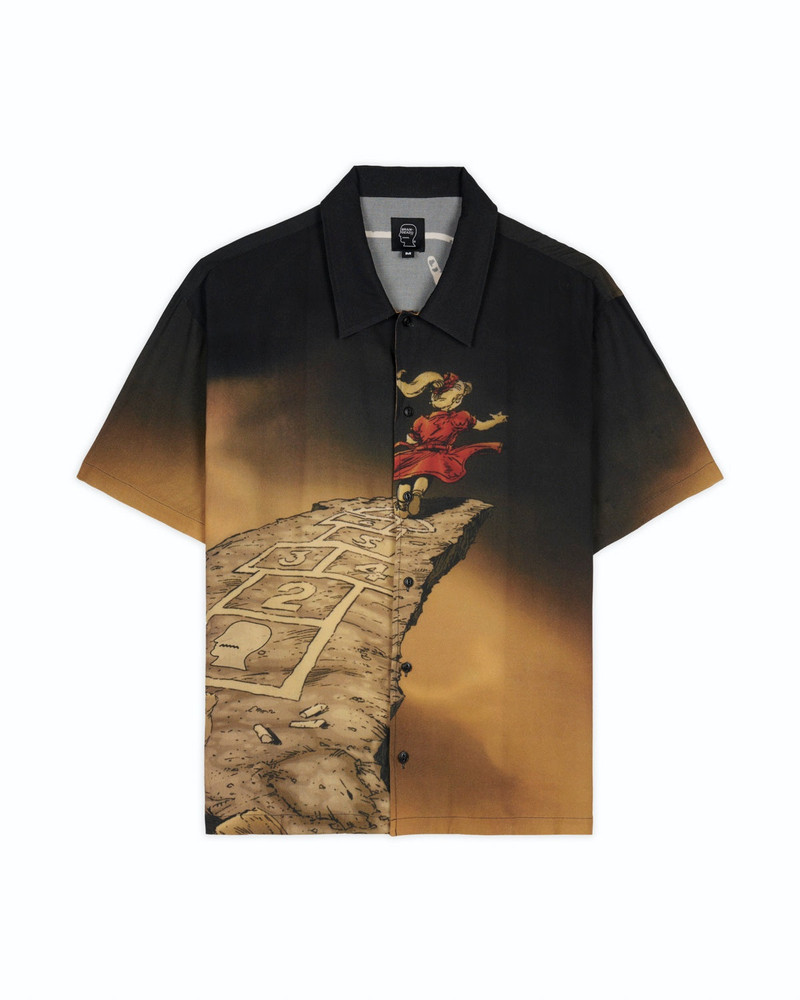 Brain Dead x Korn Follow The Leader Button Up Shirt - Tan 1