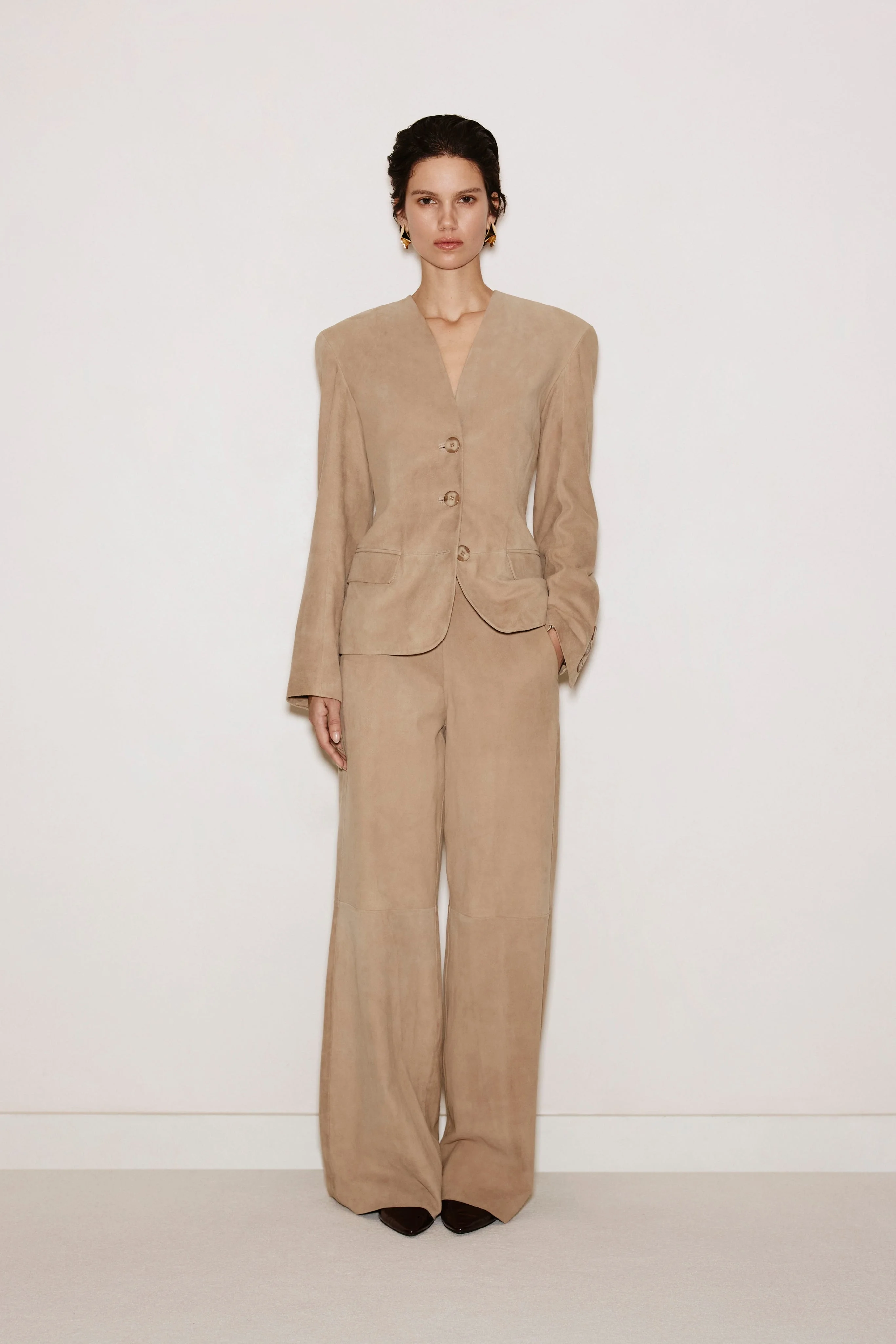 ELISE | Wide-Leg Suede Pants - 1