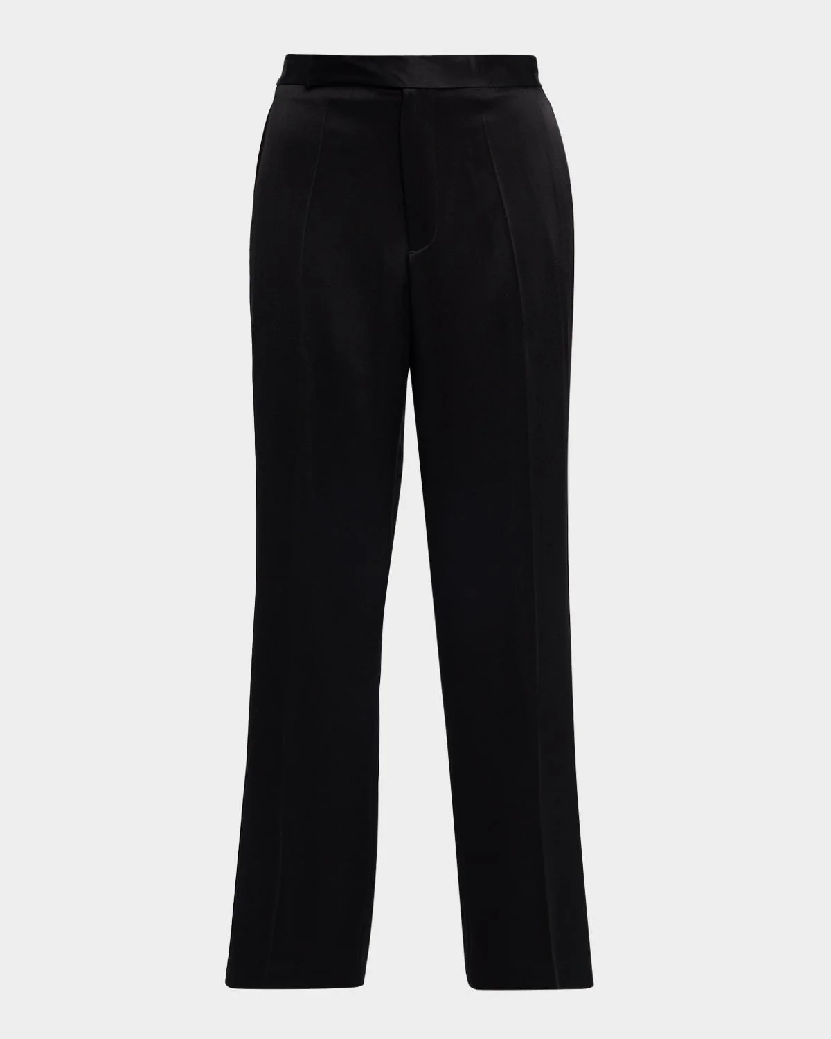Satin Relaxed Straight Pants - 1