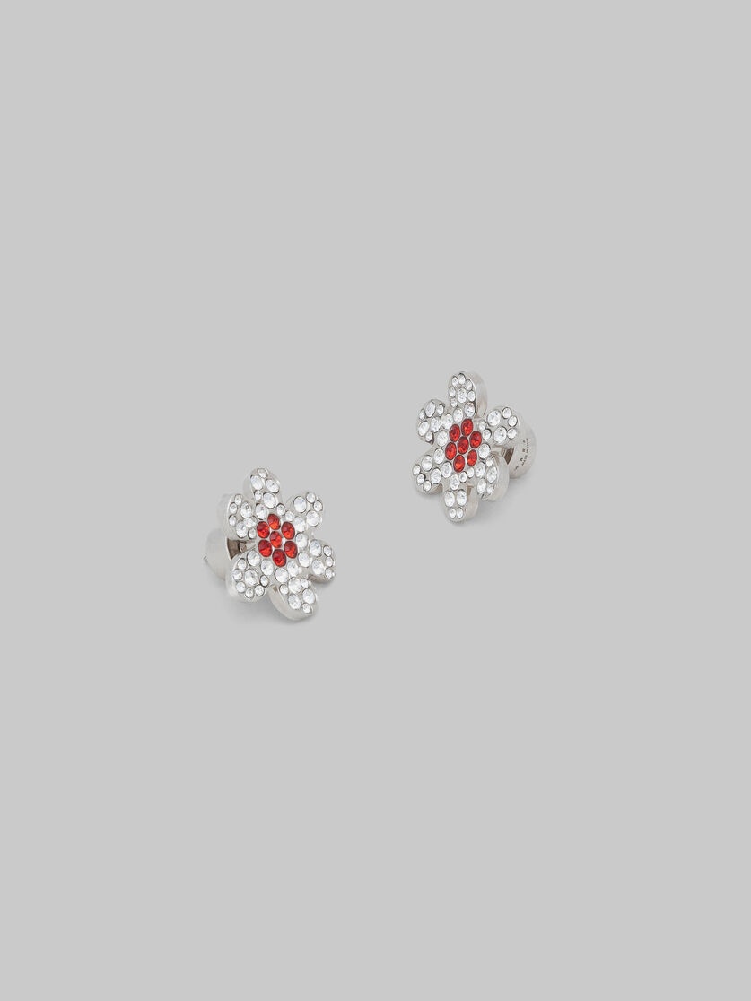 DAISY STUD EARRINGS WITH PAVÉ RHINESTONES - 4