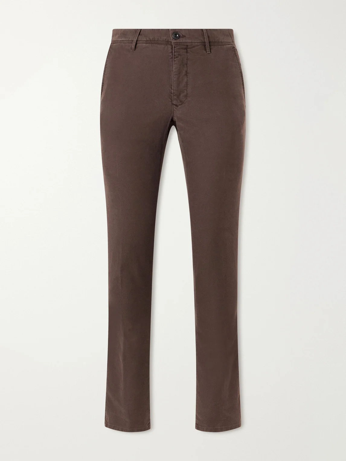 Slim-Fit Straight-Leg Stretch-Cotton Trousers - 1