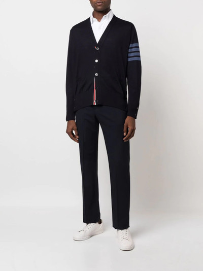 Thom Browne stripe-detail V-neck cardigan outlook