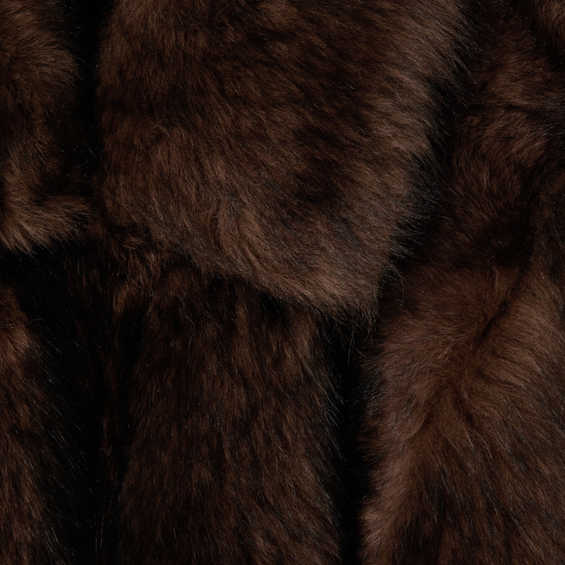 Soft hairy shearling coat with belt 6