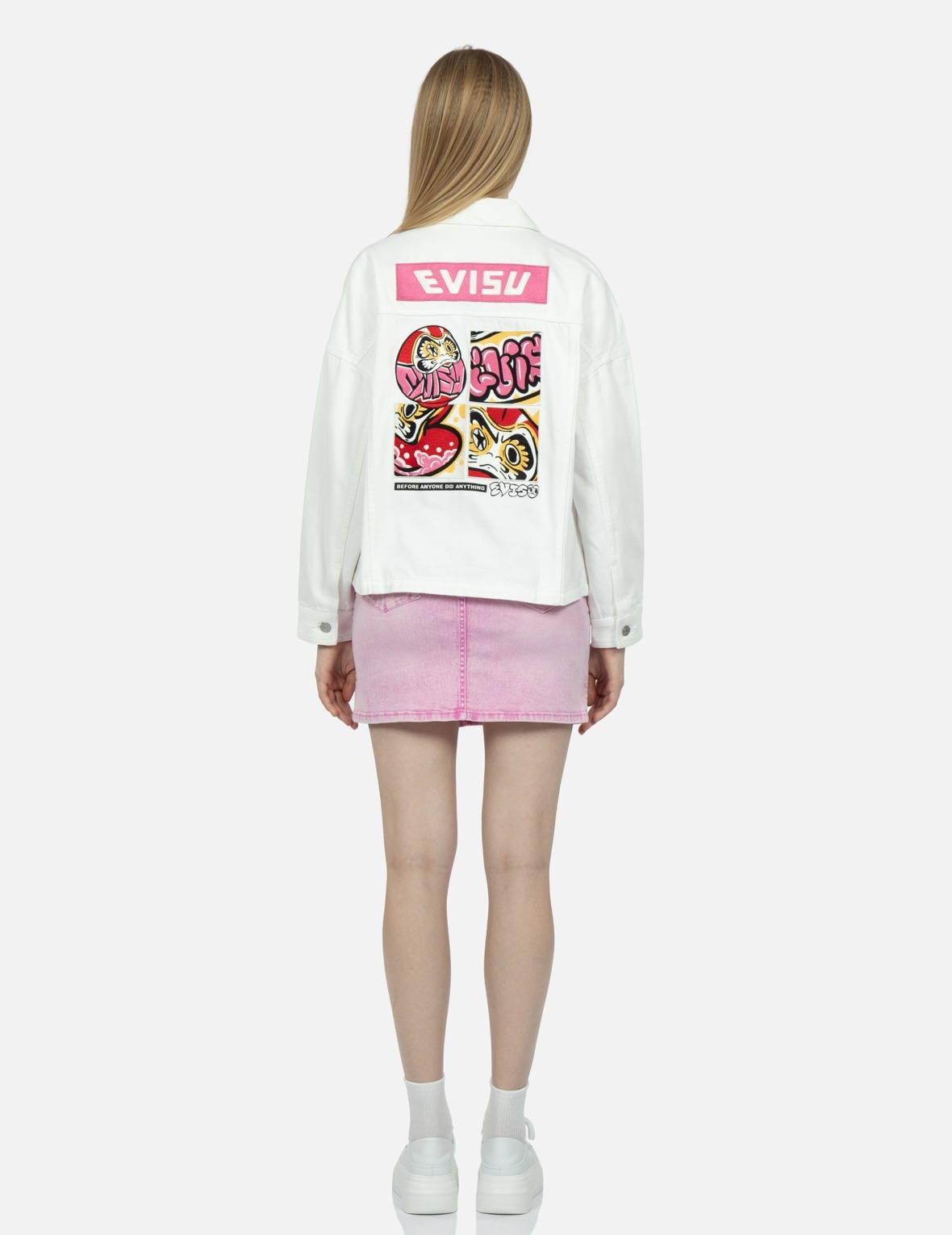 GRAFFITI DARUMA EMBROIDERY ZIP-UP SHIRT JACKET - 5