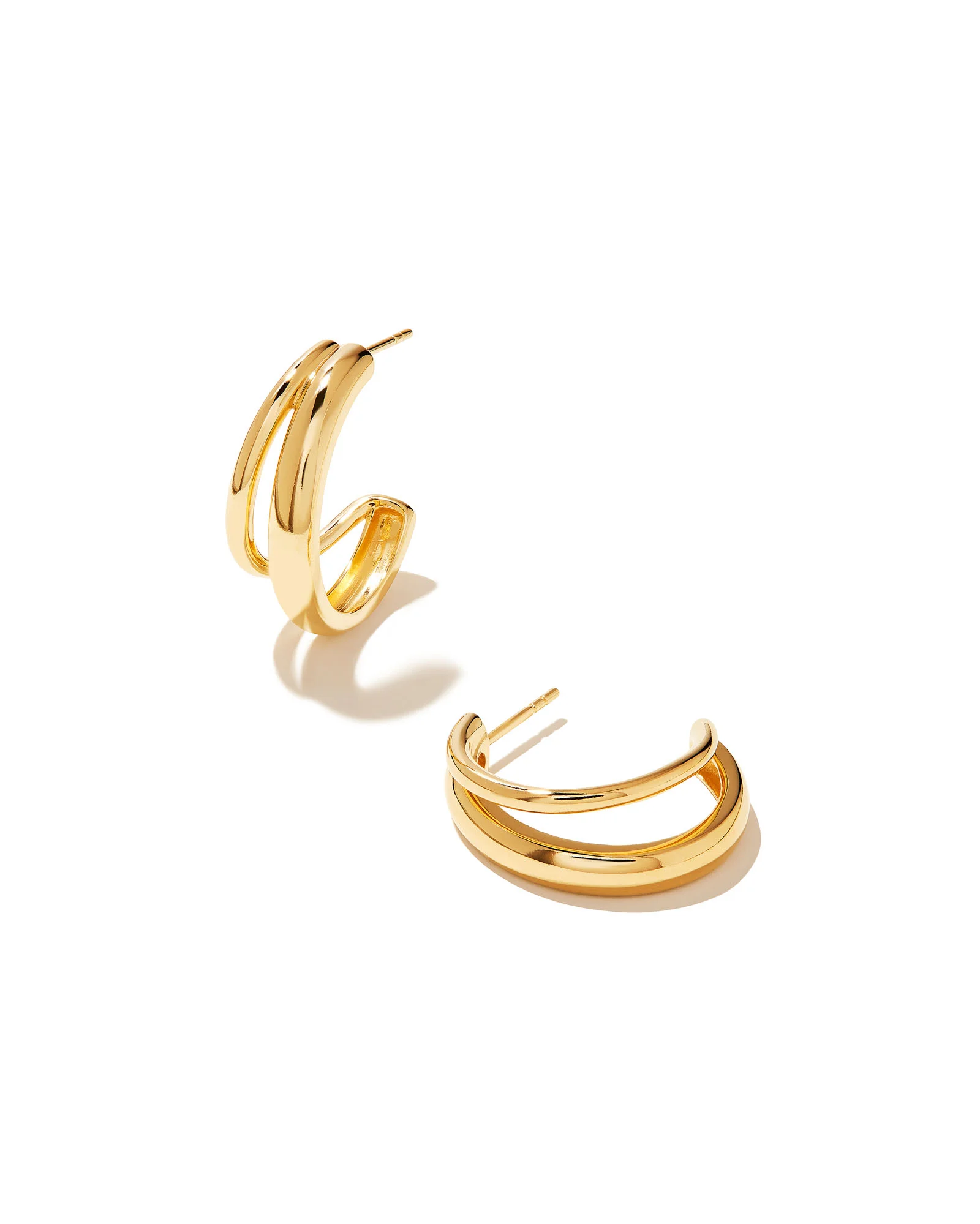 Meg Double Hoop Earrings in 18k Gold Vermeil - 1