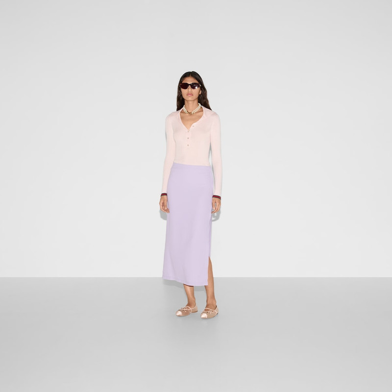 GUCCI Mid-length acetate blend sable skirt outlook