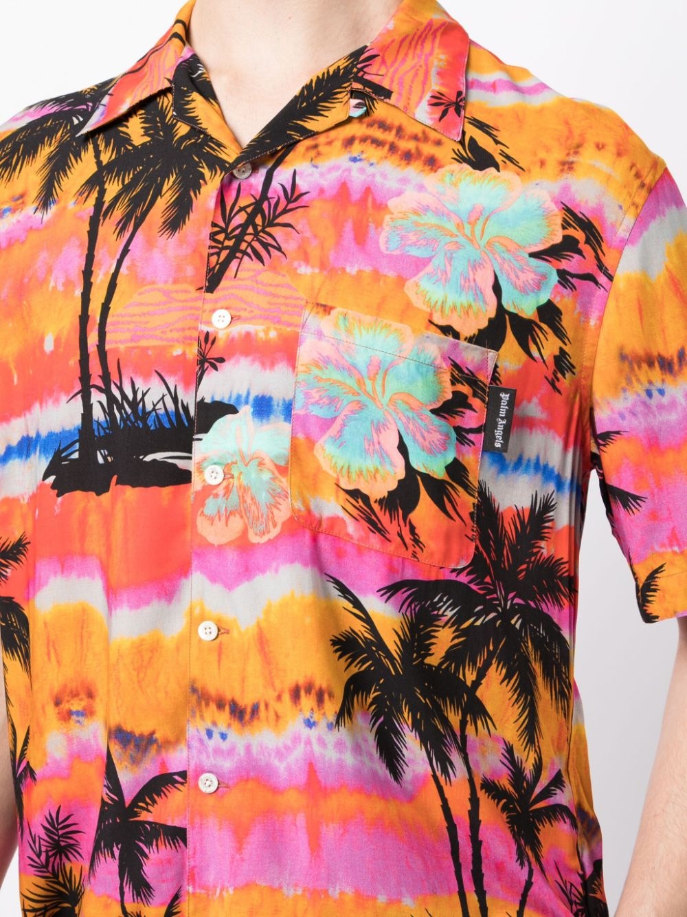 Psychedelic Sunset-print bowling shirt - 5