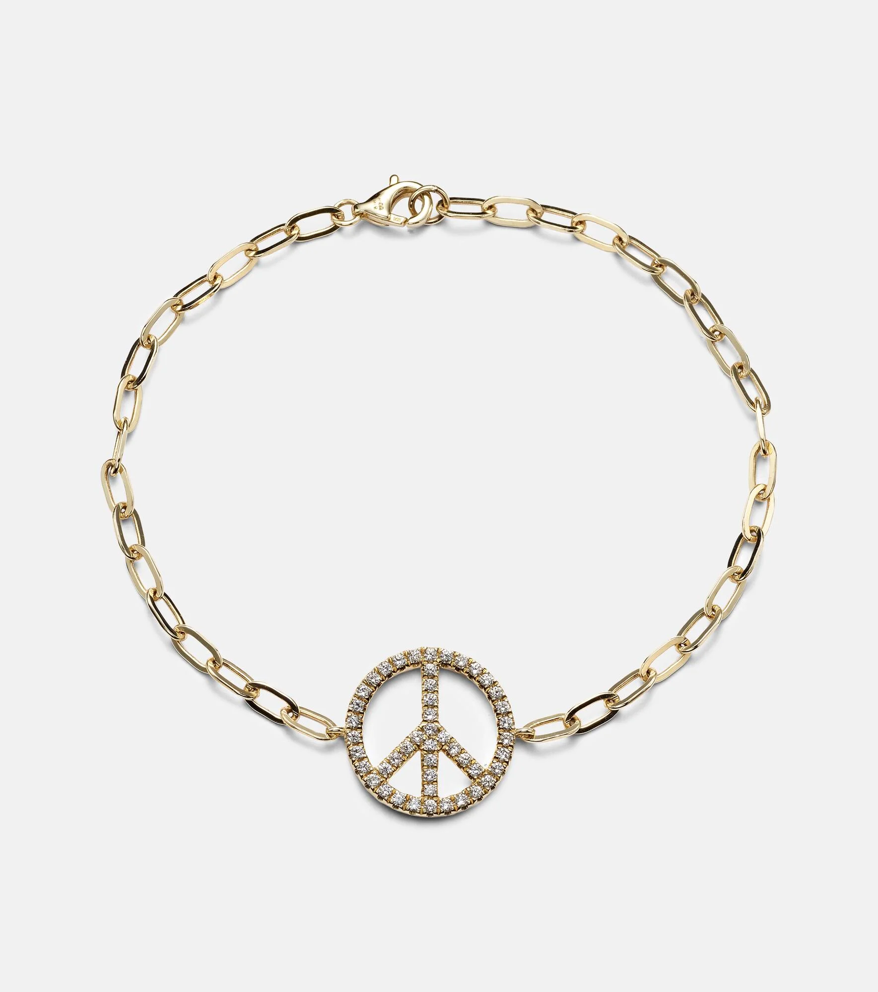 Peace Out 14kt gold bracelet with diamonds - 1