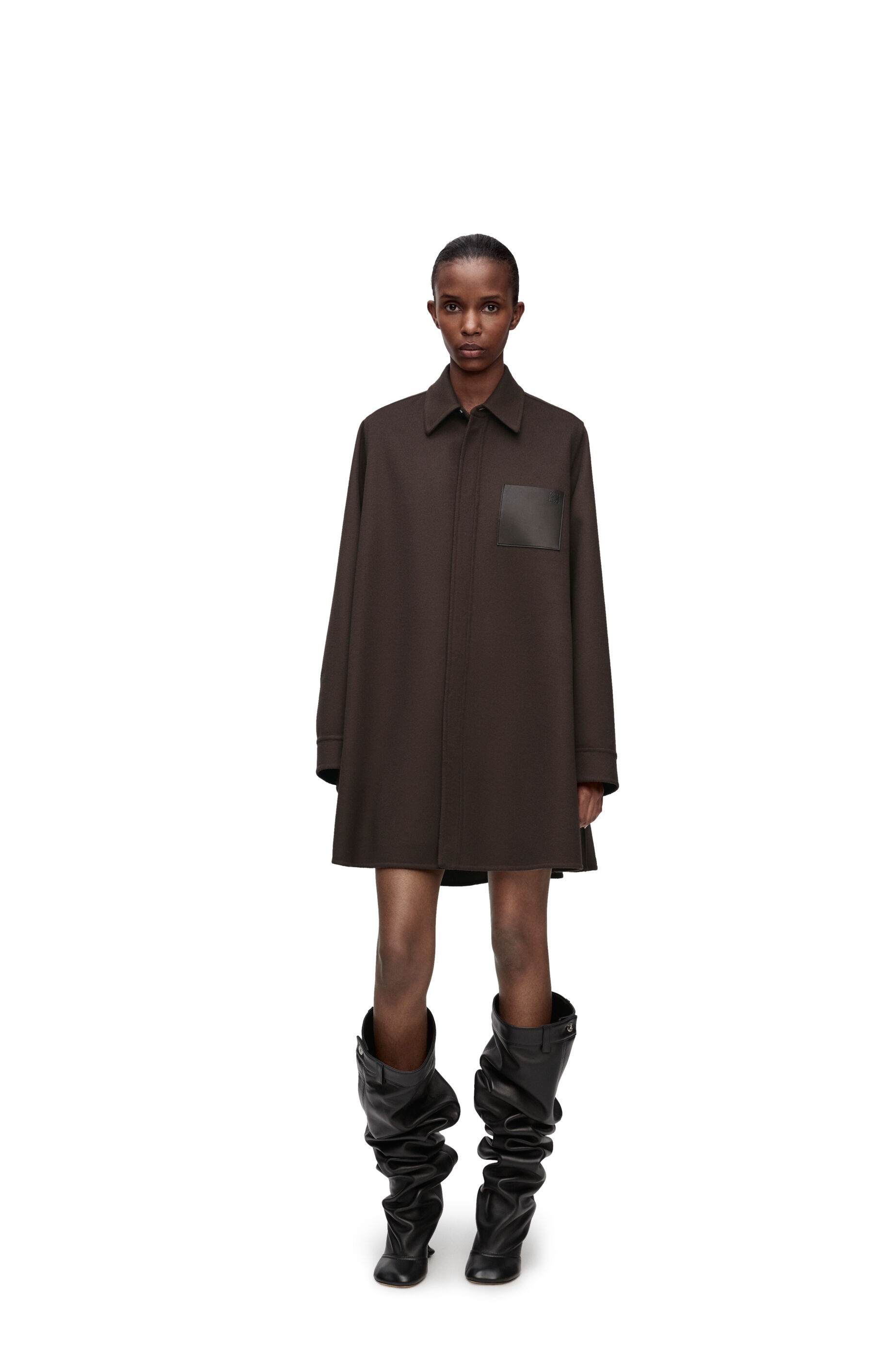 Trapeze coat in wool and cashmere - 3