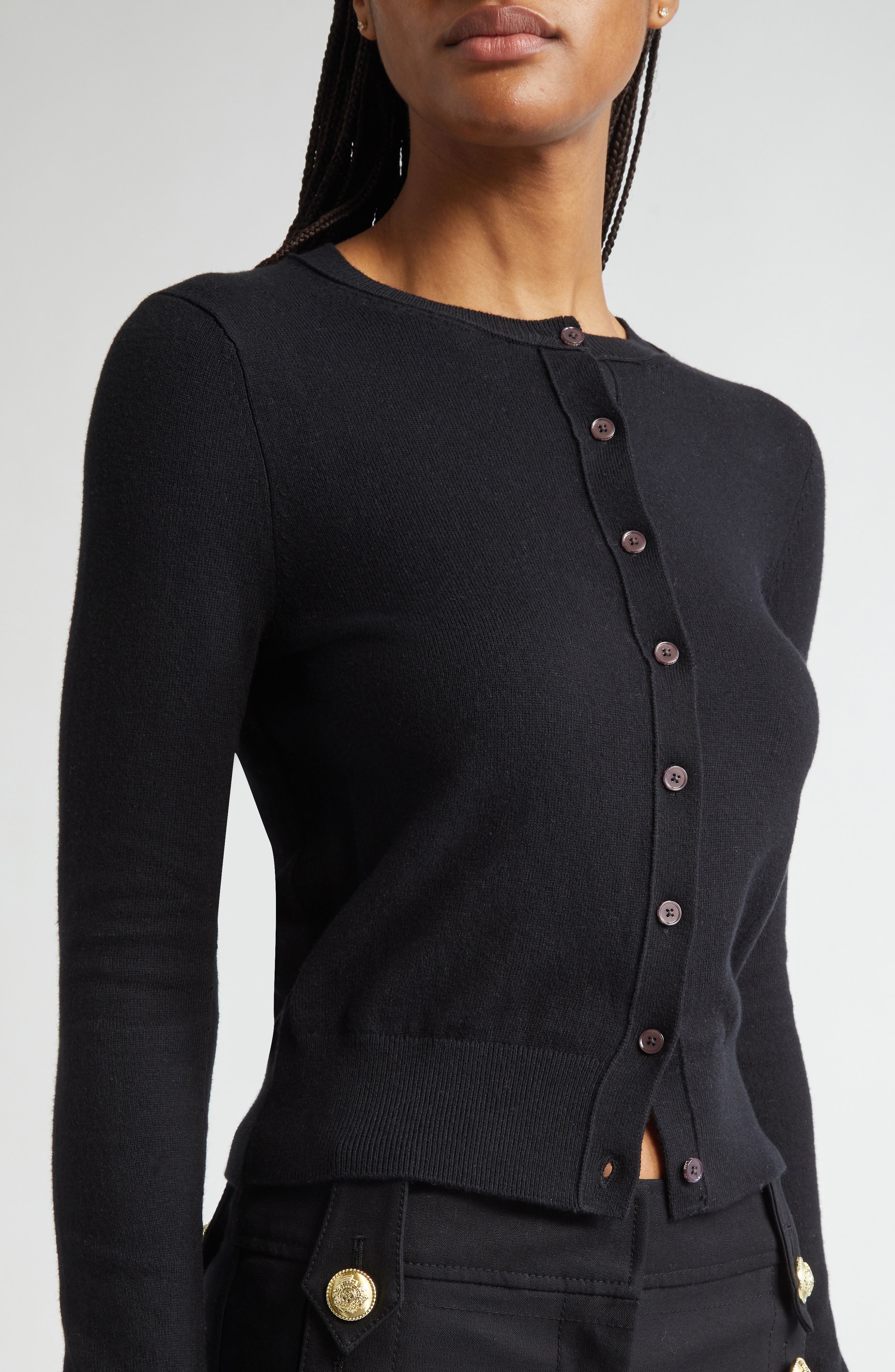 Derek Lam 10 Crosby Thibeaut Cotton & Cashmere Cardigan in Black at Nordstrom - 5