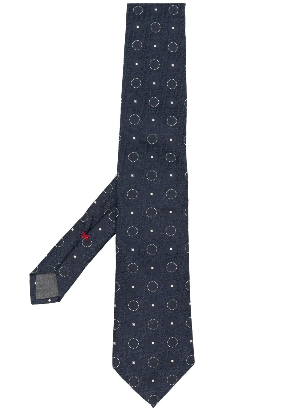 motif-embroidered silk tie - 1