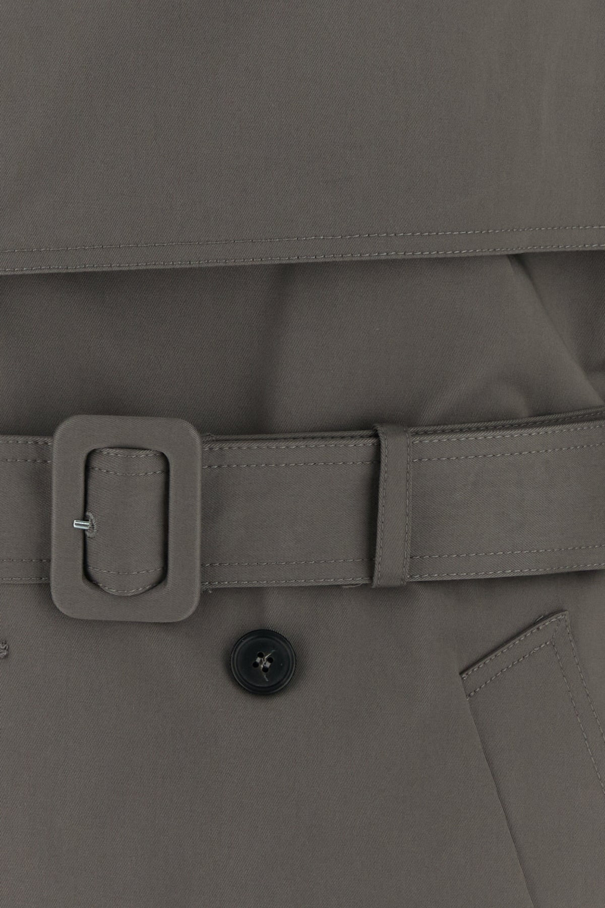 Dark grey stretch cotton trench coat - 5