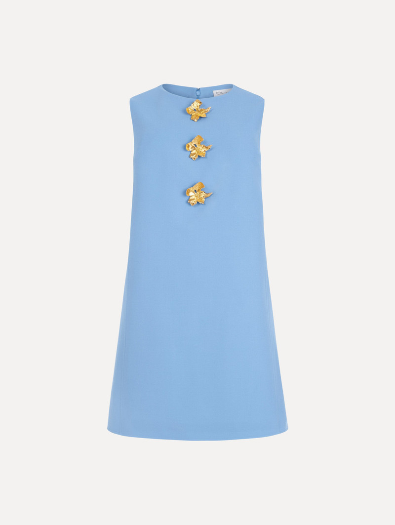 BUTTON-DETAIL WOOL SHIFT DRESS 1