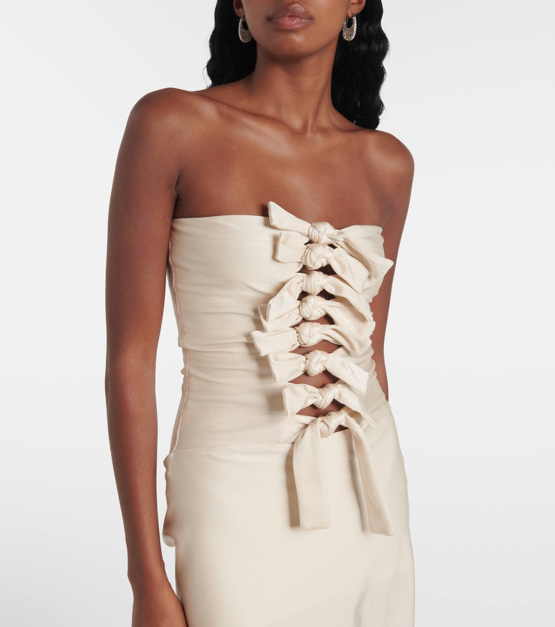 Gala tie-front jersey midi dress - 4