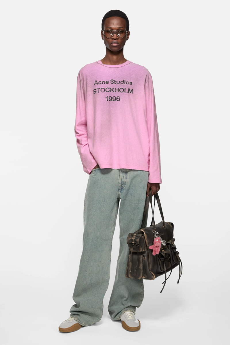 Acne Studios Logo t-shirt - Relaxed fit - Cotton candy pink outlook