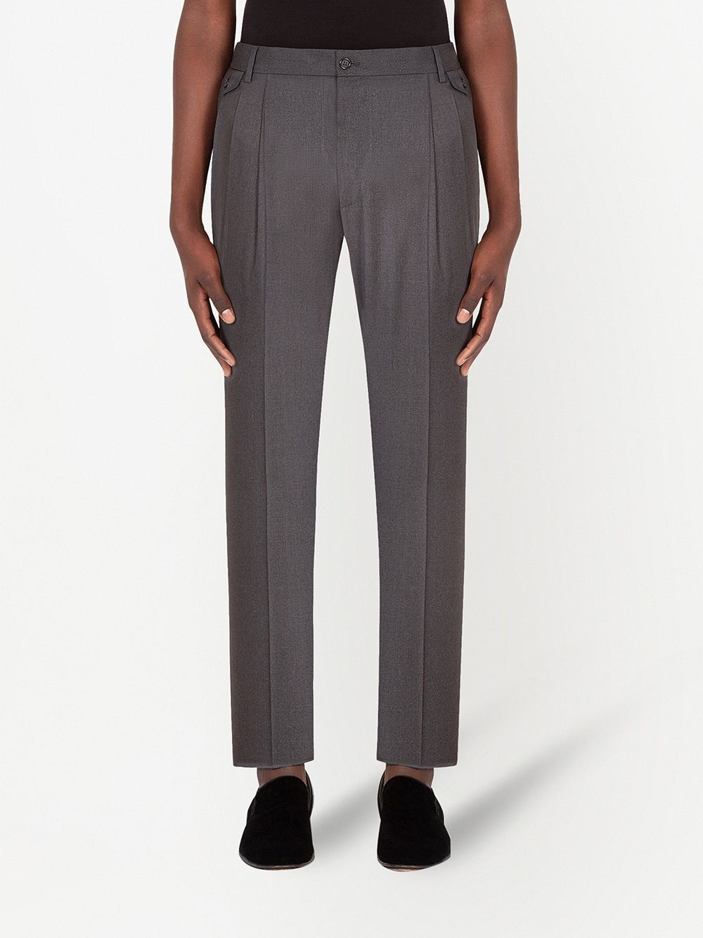 dart-detailed tailored wool trousers - 3