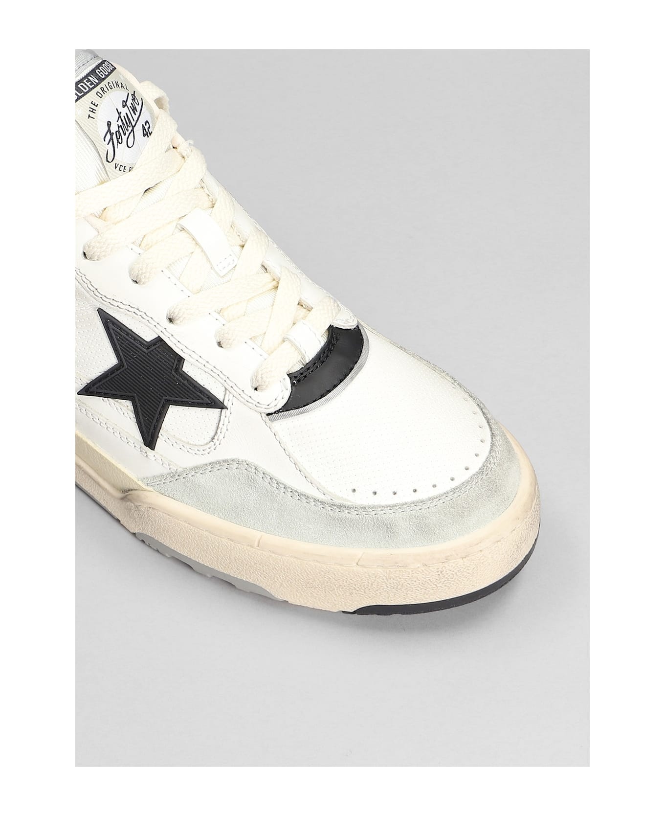 Forty 2 Sneakers In White Leather And Fabric - 5