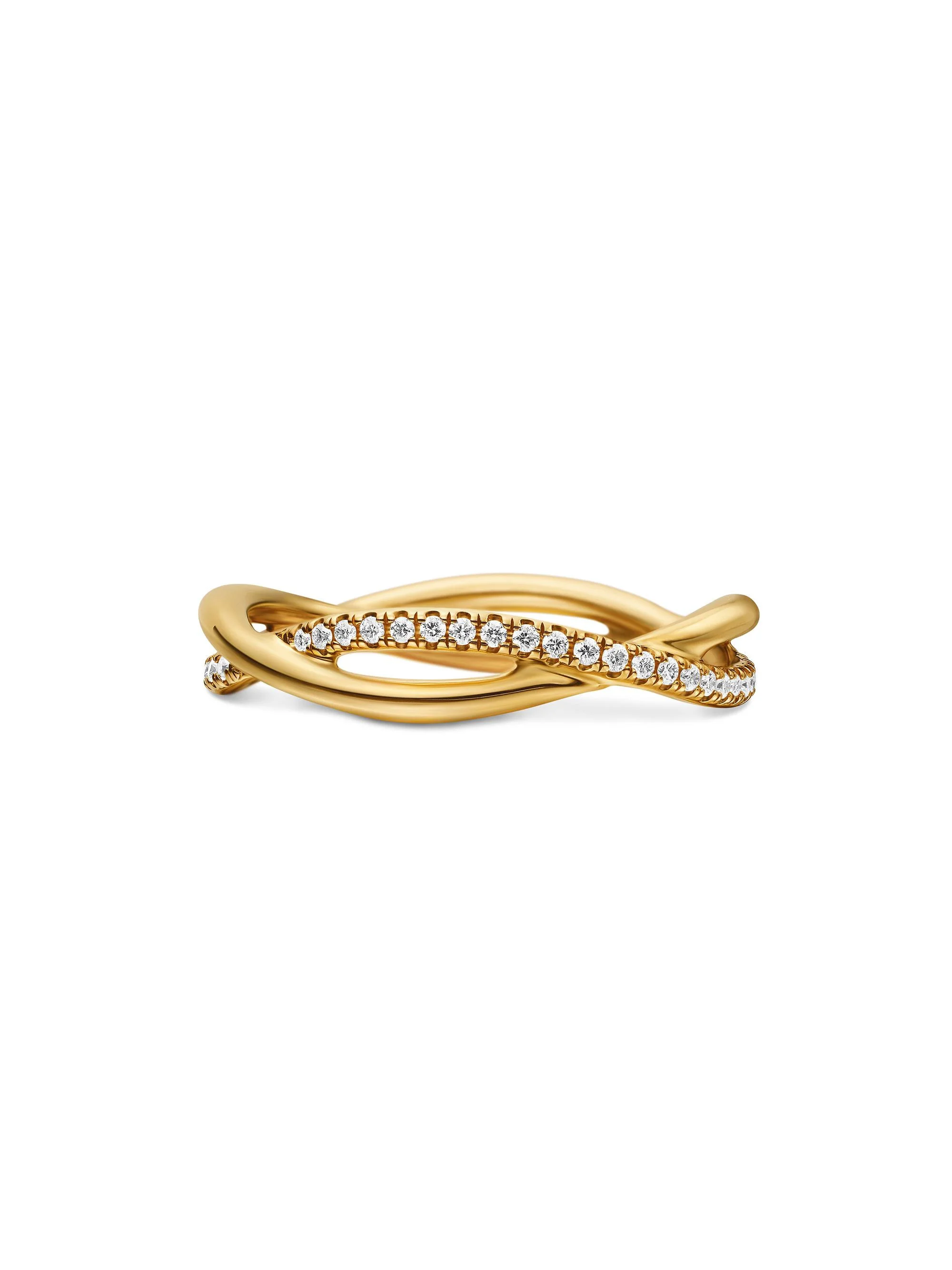 Women's Infinity Band Ring in 18K Yellow Gold - Diamond - 1