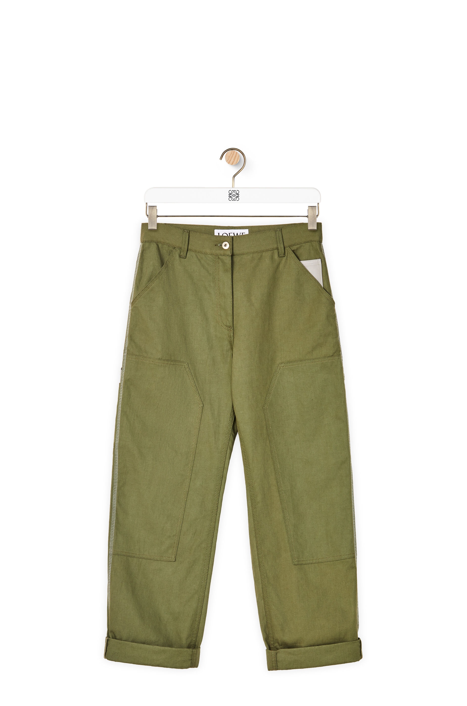 Utilitarian trousers in cotton and linen - 1