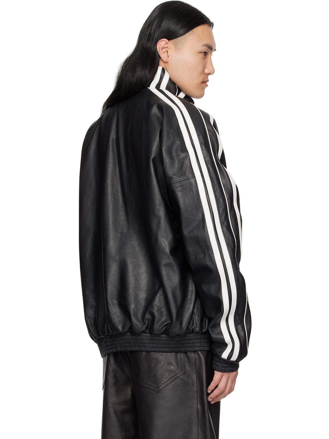 Black Gym Leather Jacket - 3