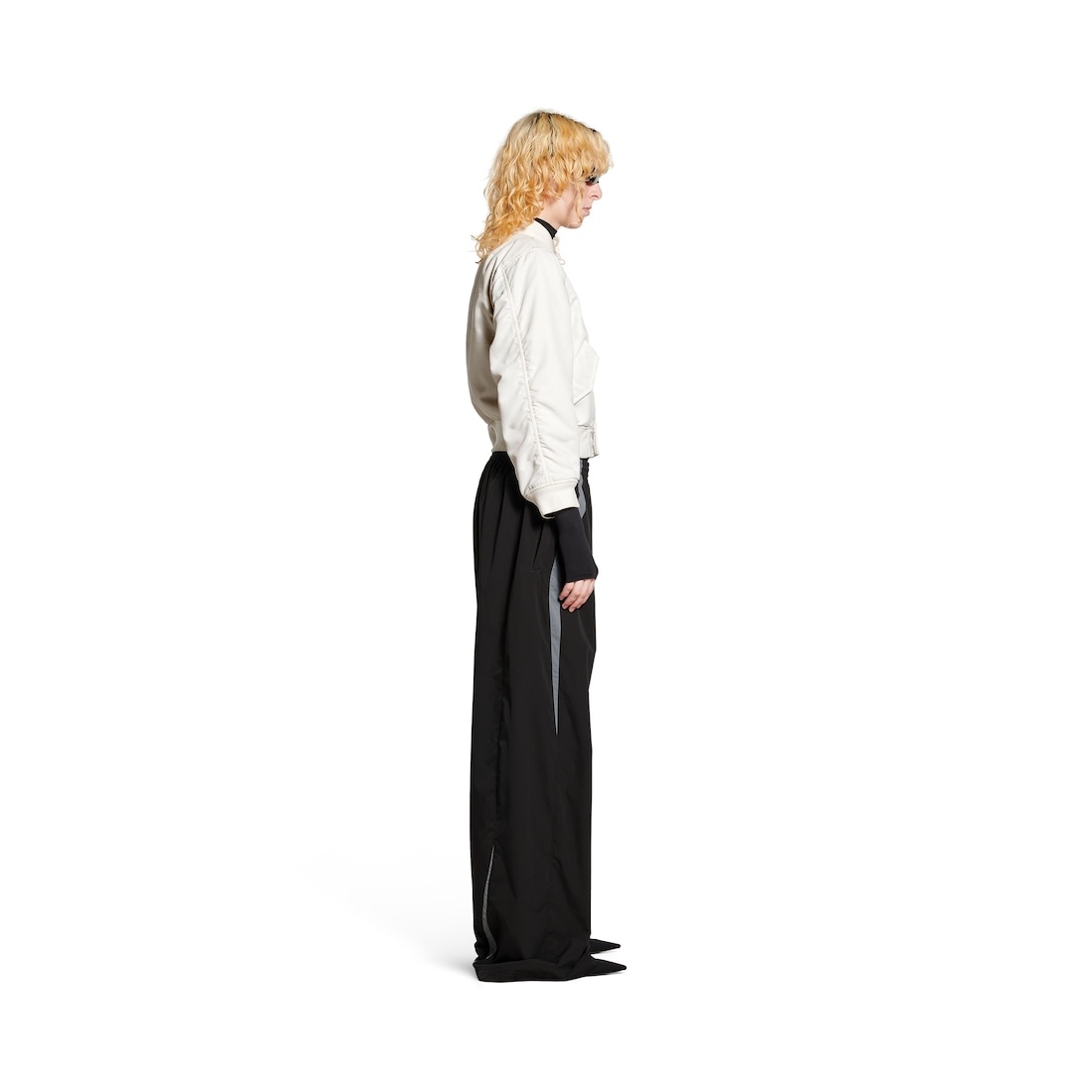 Women's Loop Sports Icon Shrunk Varsity Jacket in White - 3