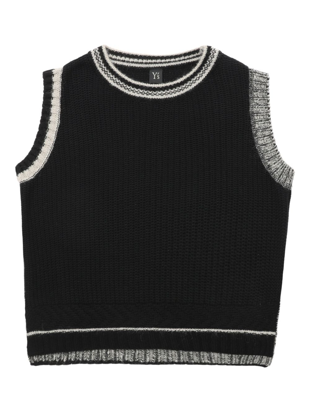 striped-knit sleeveless vest - 1