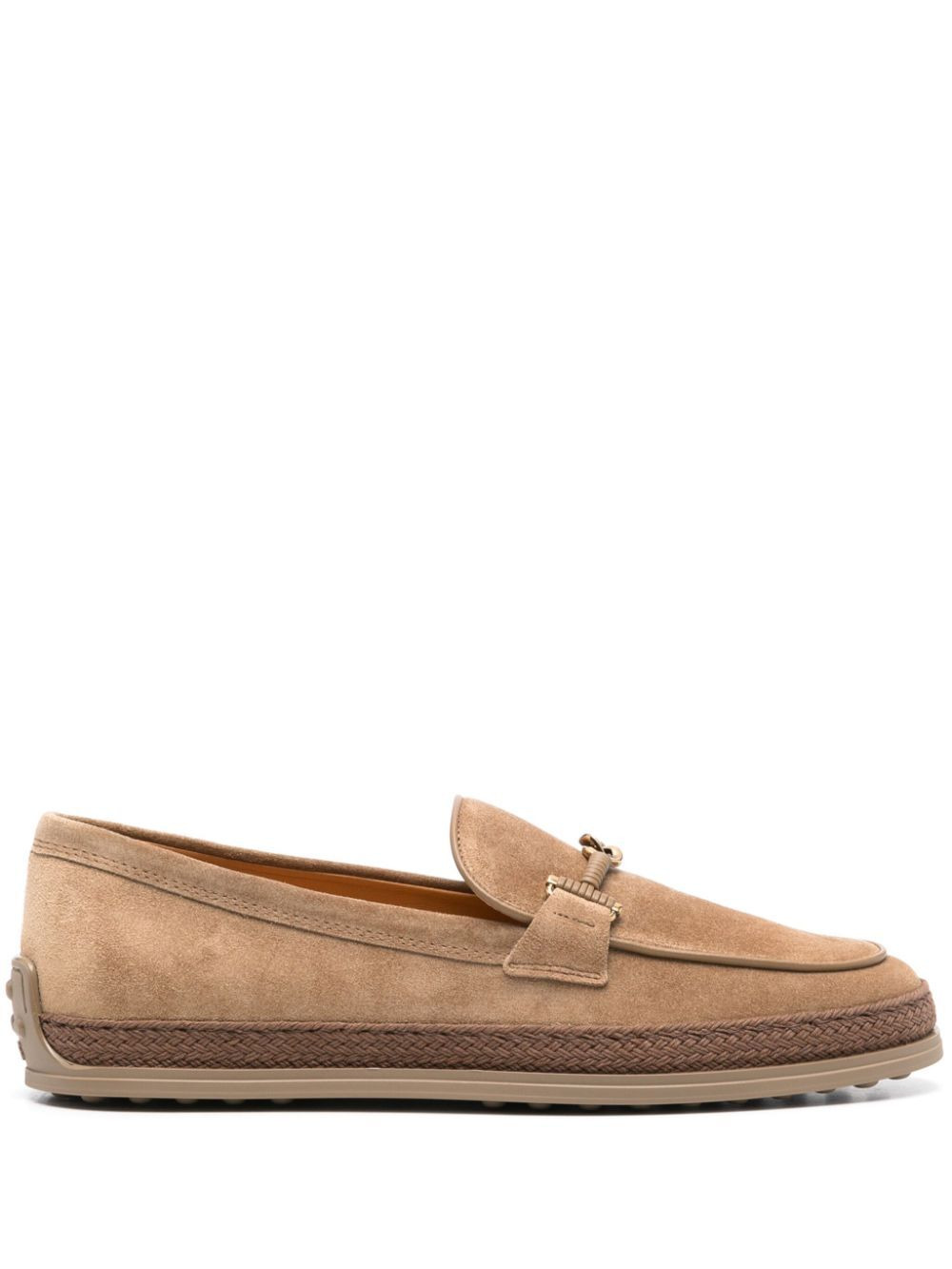 Tod's Women Cord Weaving T Ring Suede Loafers - 1