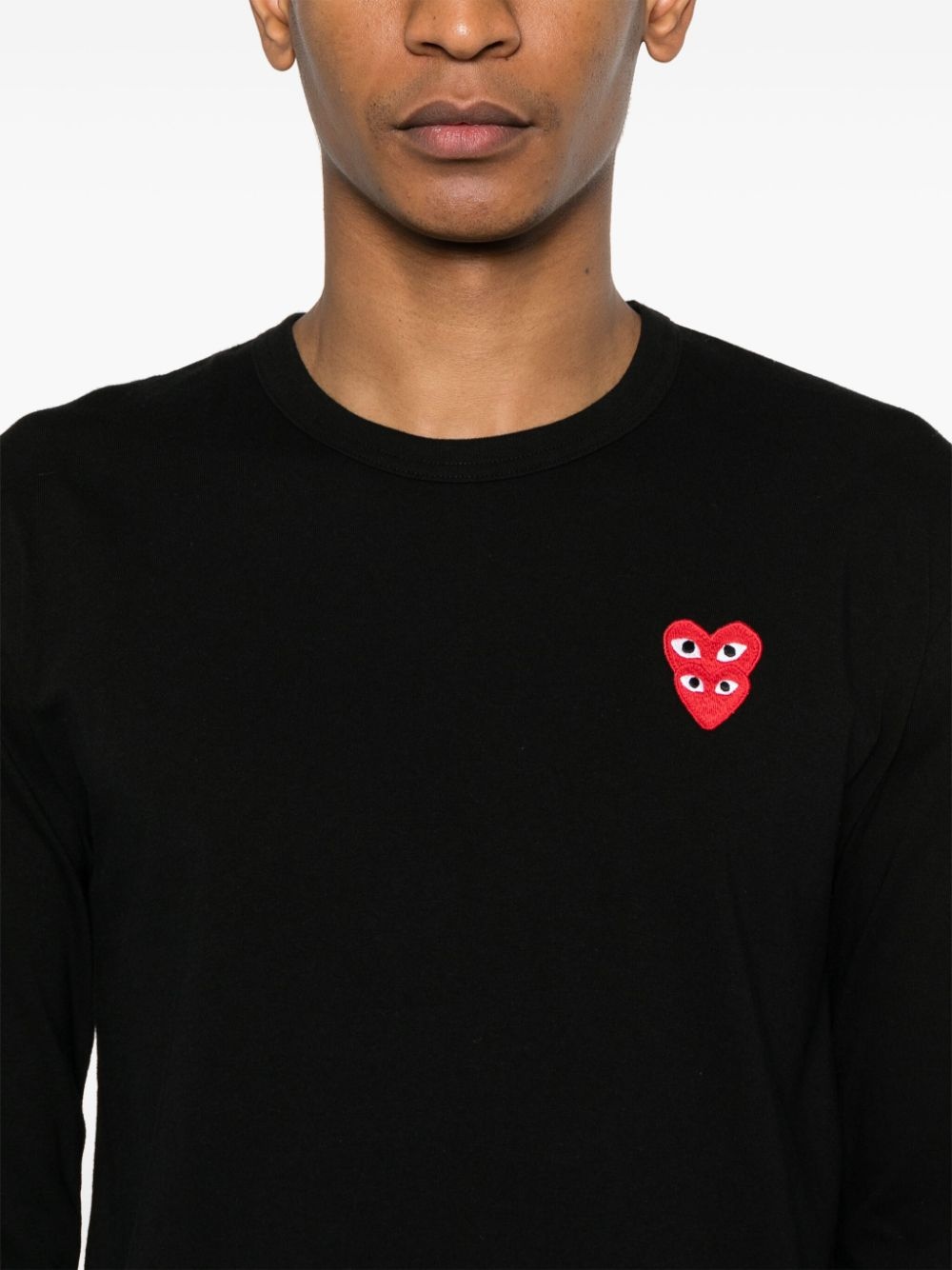 heart-patch cotton T-shirt - 5