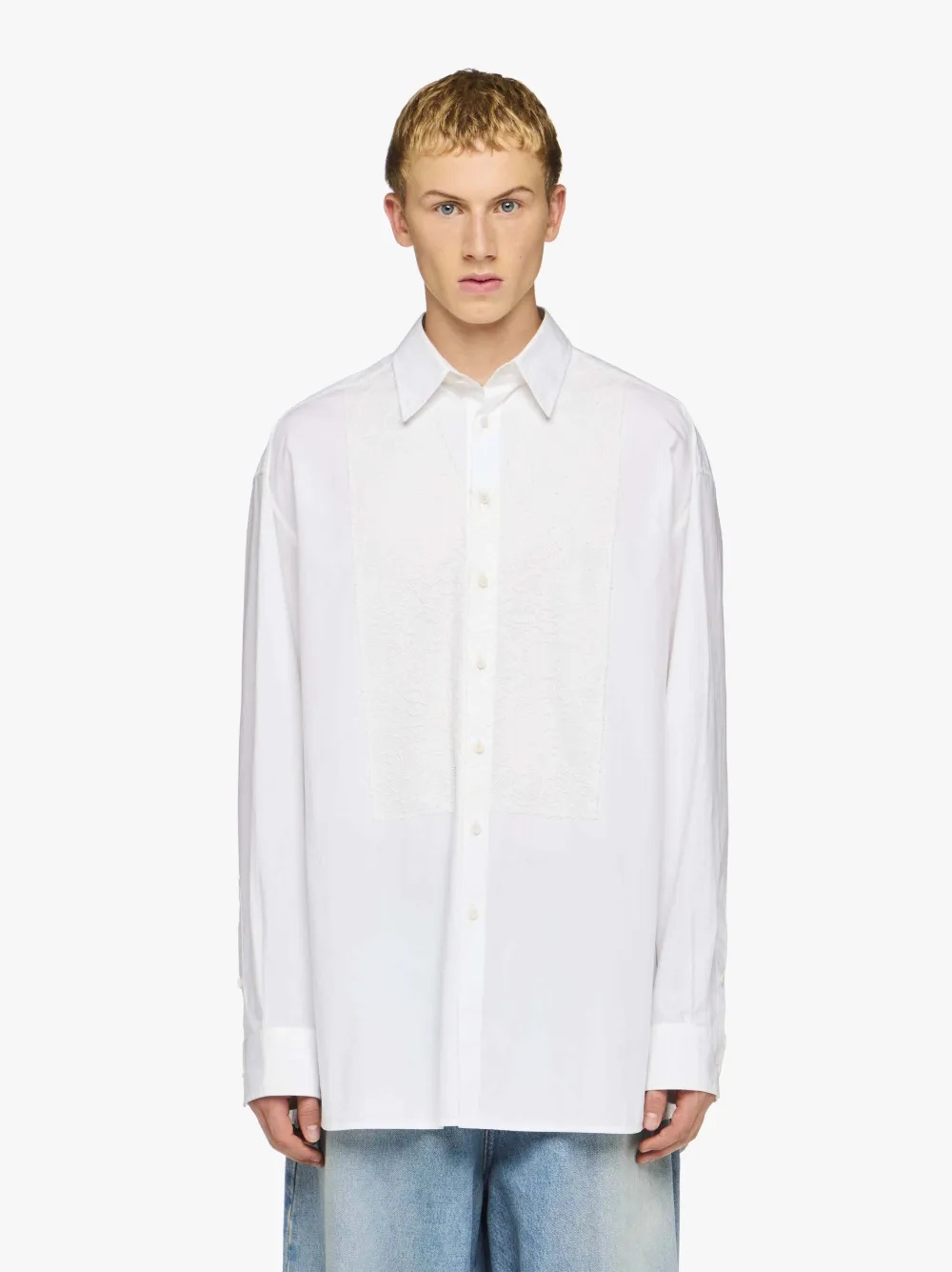 LACE APPLIQUE SHIRT - 2