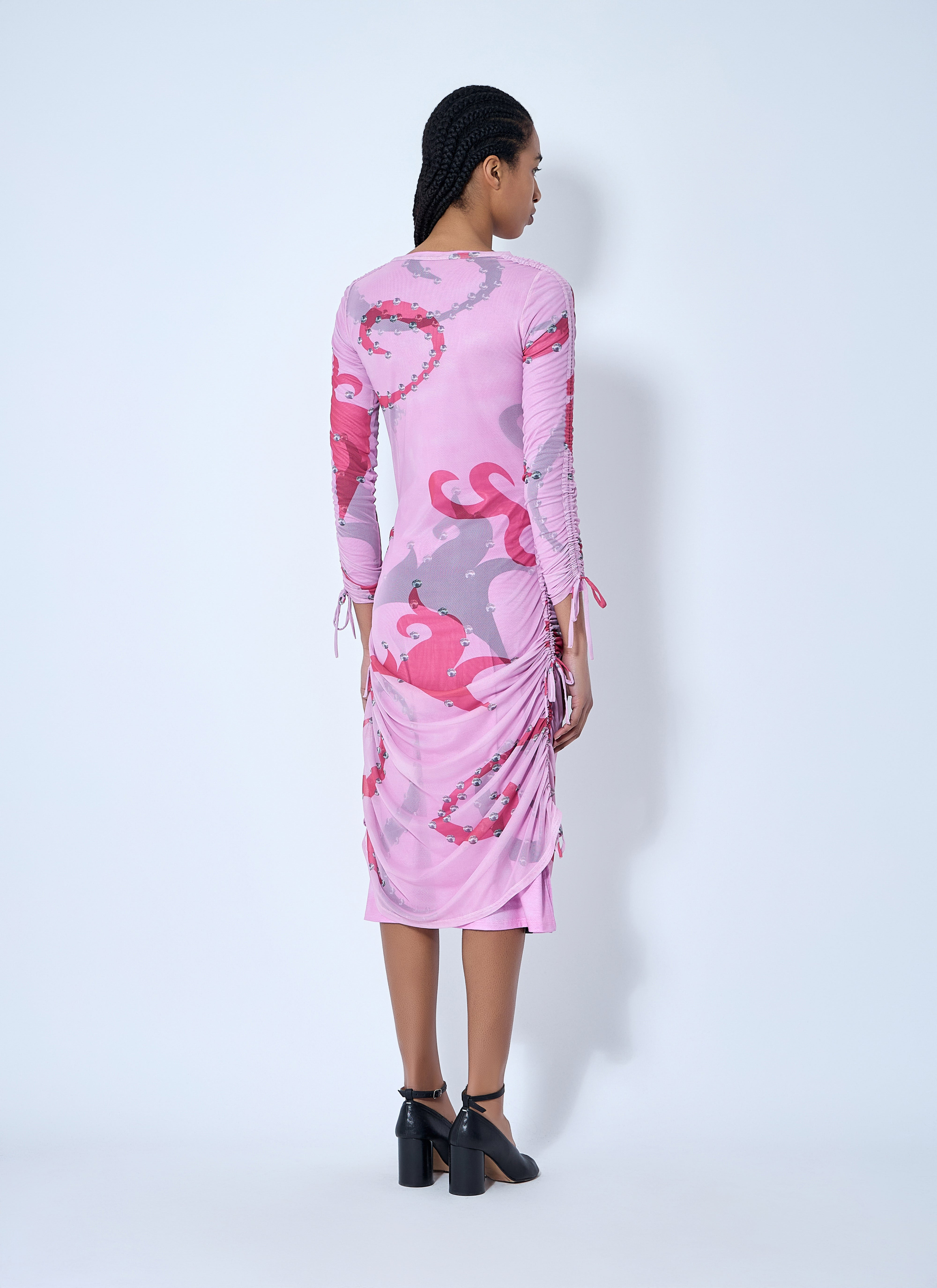 Chopova Lowena Women Ruched Printed Mesh Dress - 4