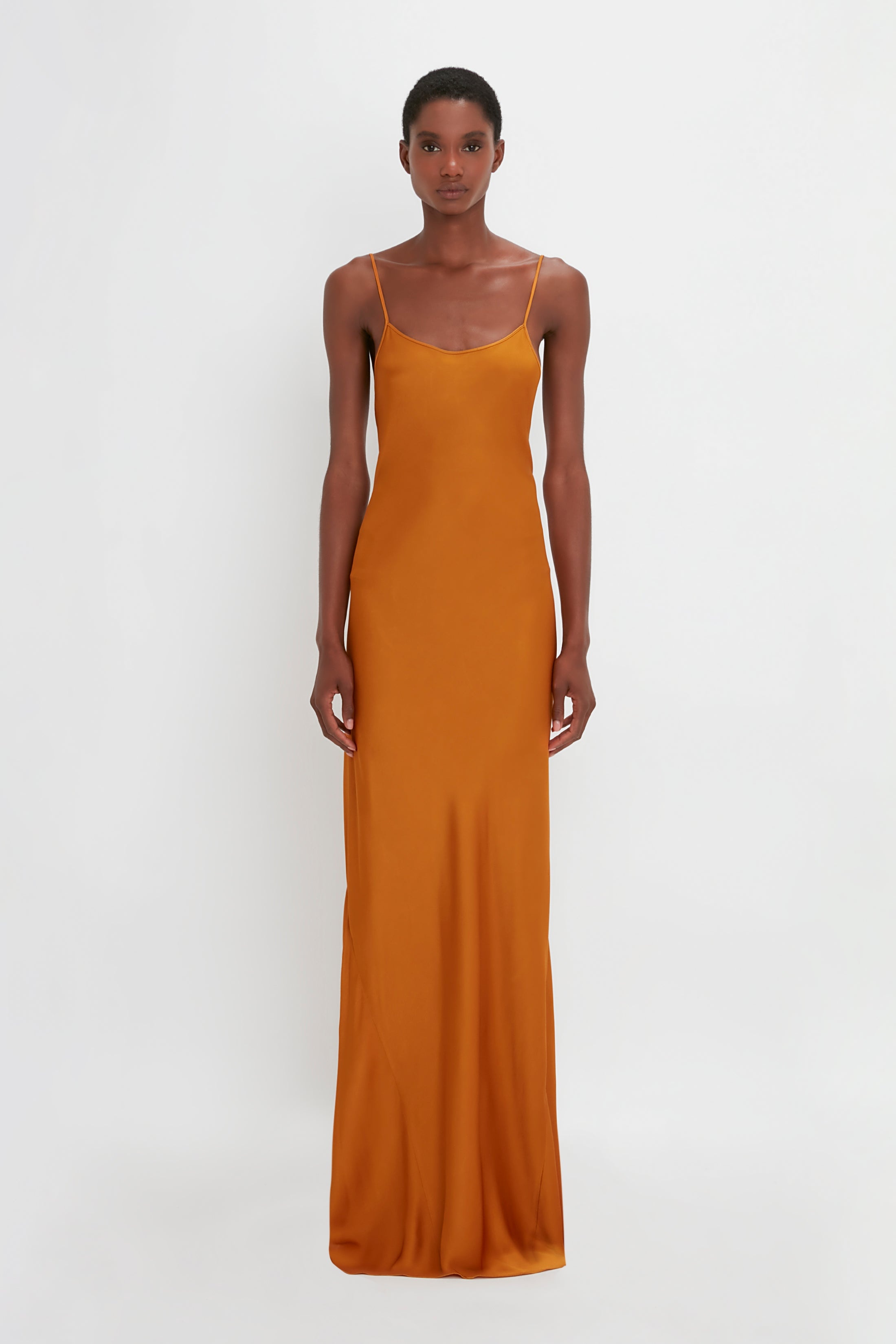 Floor-Length Cami Dress in Ginger - 2