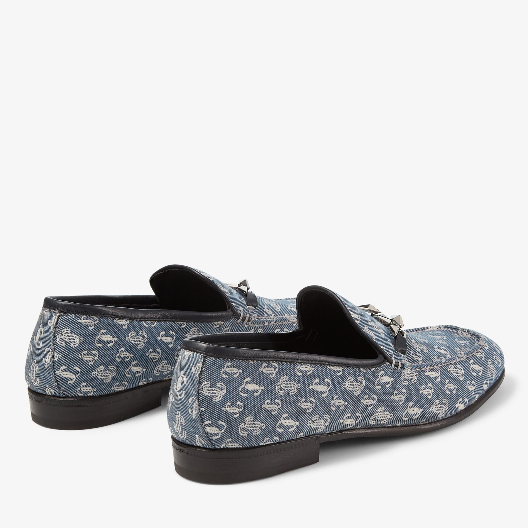 Jimmy Choo Egon Smoke JC Monogram Leather Espadrilles