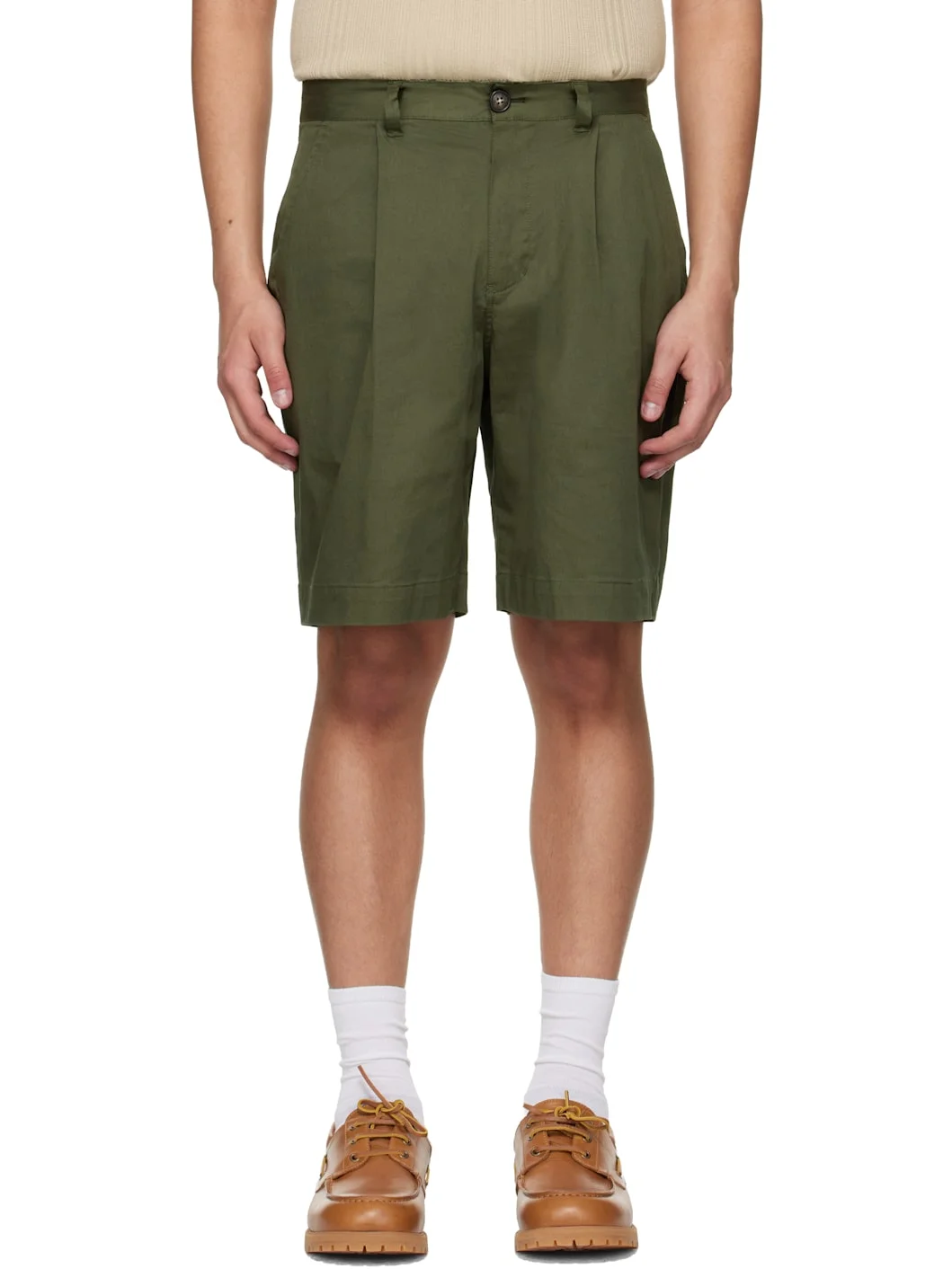 Khaki Mordey Chino Shorts - 1