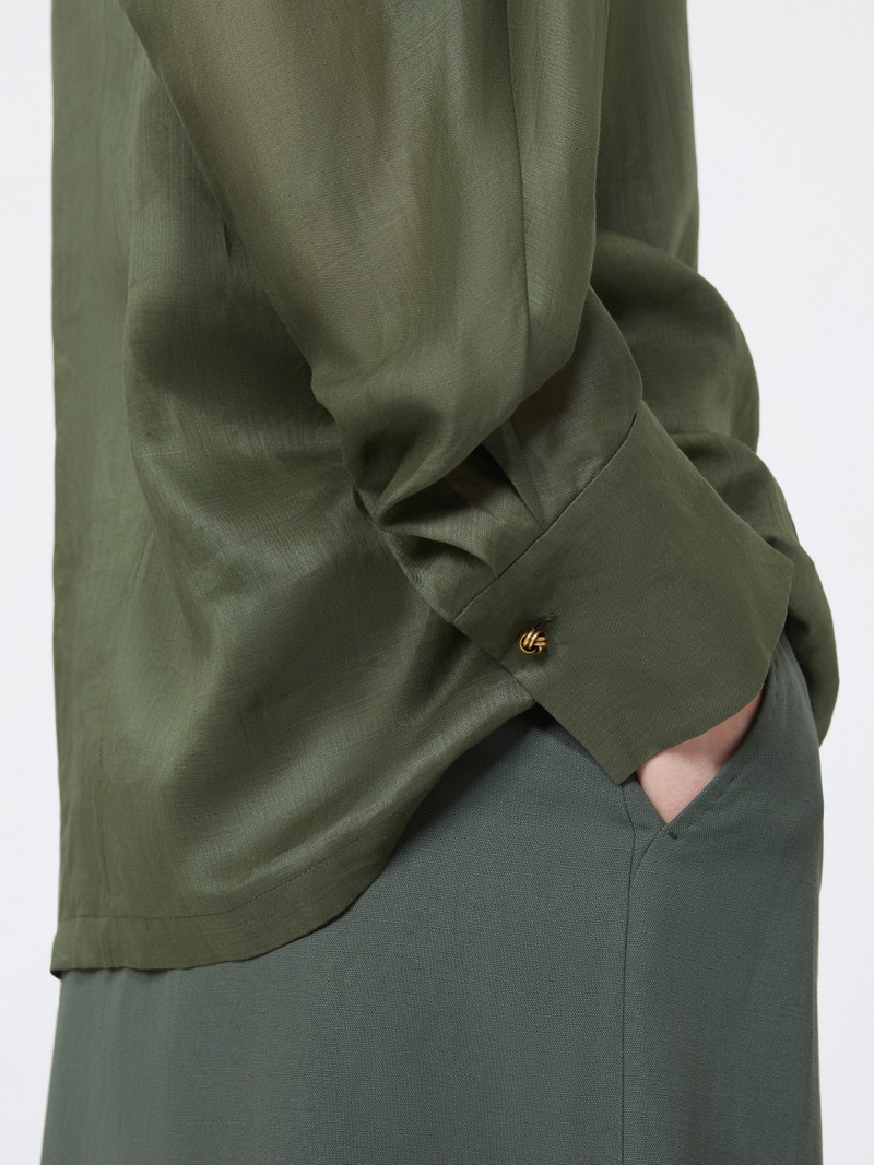 BALDI Ramie canvas shirt - KAKI 6