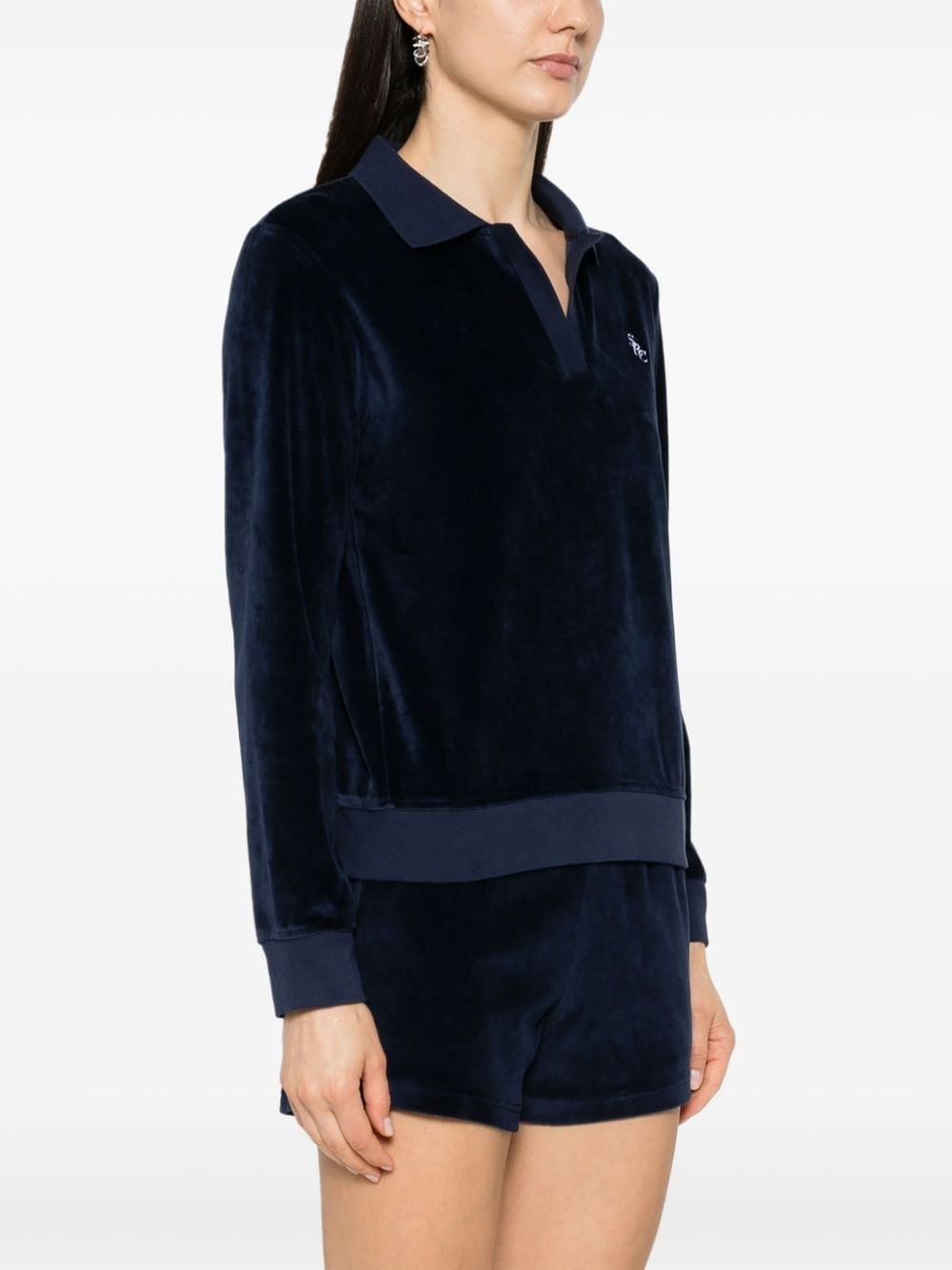 SRC velour polo top - 3
