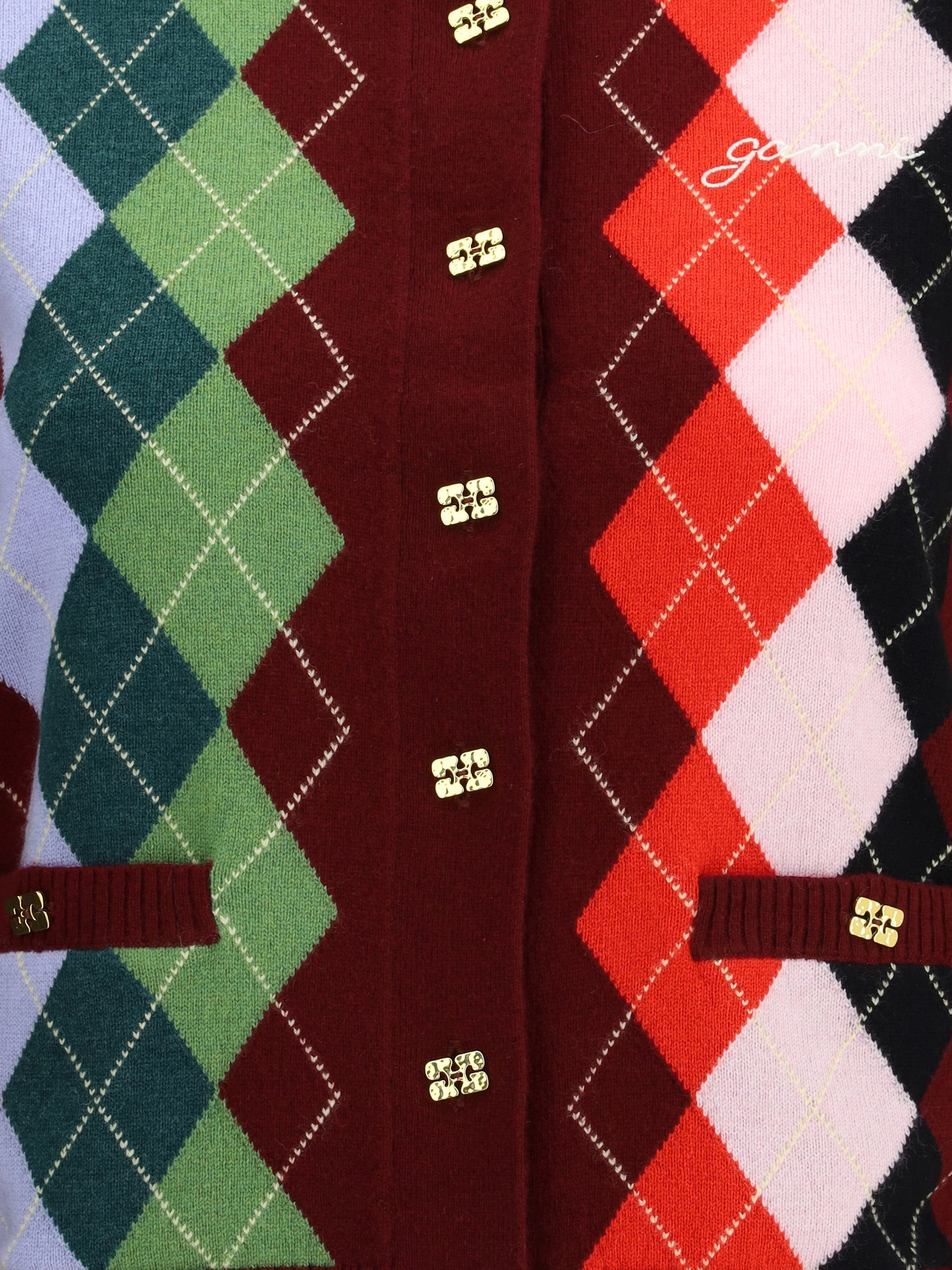 Ganni Women Check Cardigan - 3