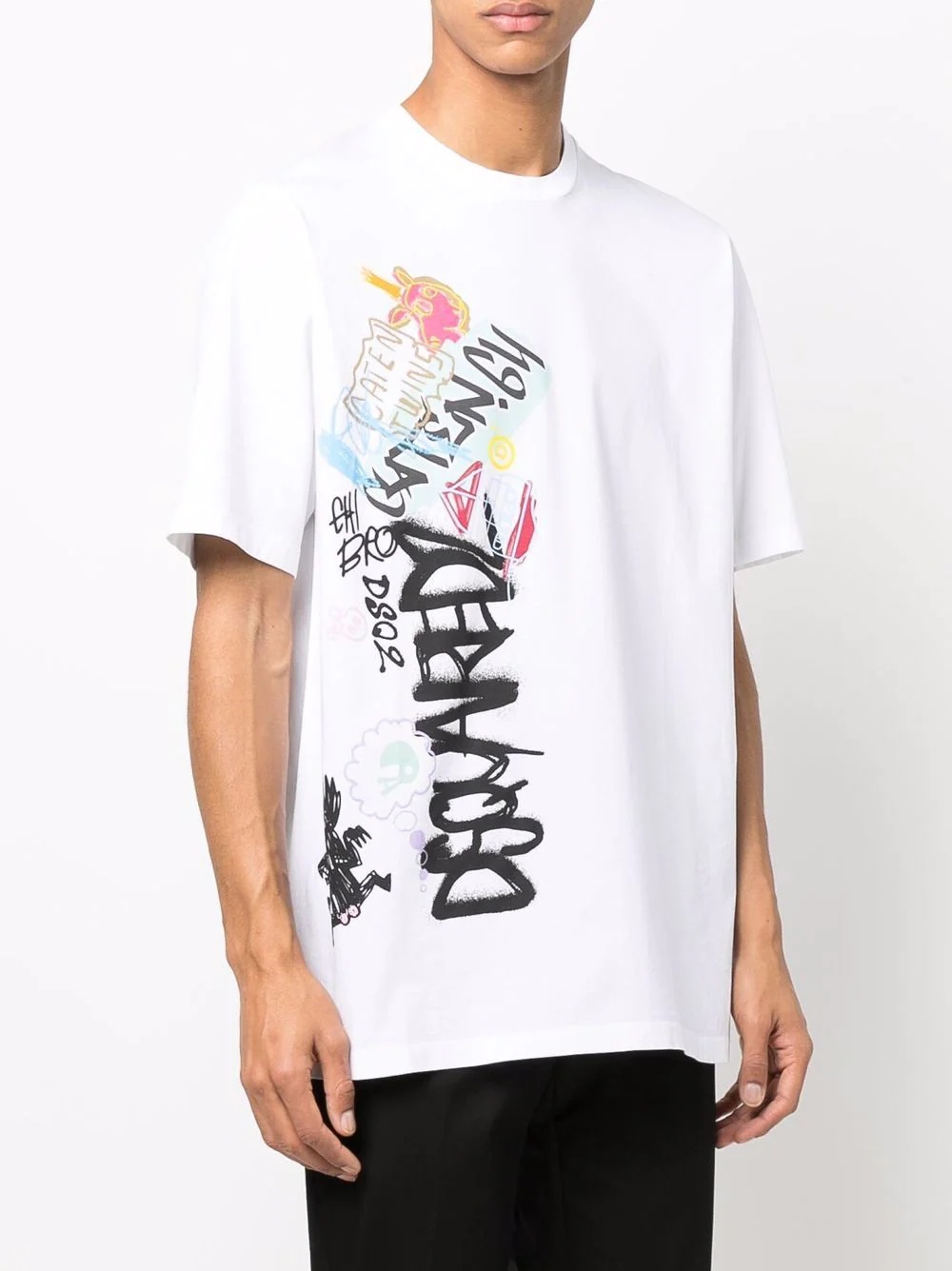 graffiti logo-print cotton T-shirt - 3