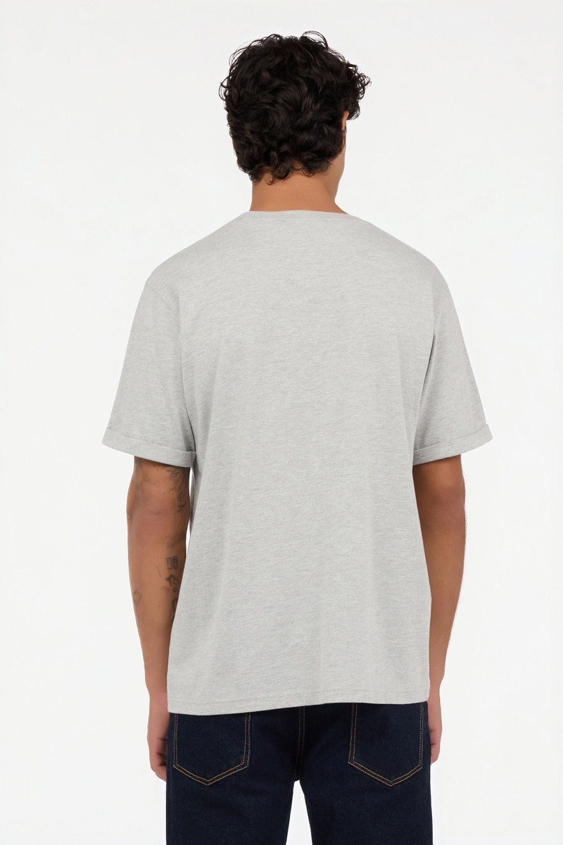 Grey Mélange T-Shirt with Snake and Logo 4