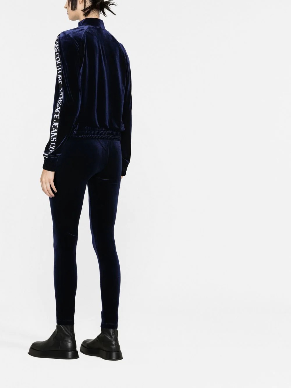 logo-tape zipped sweatshirt - 4