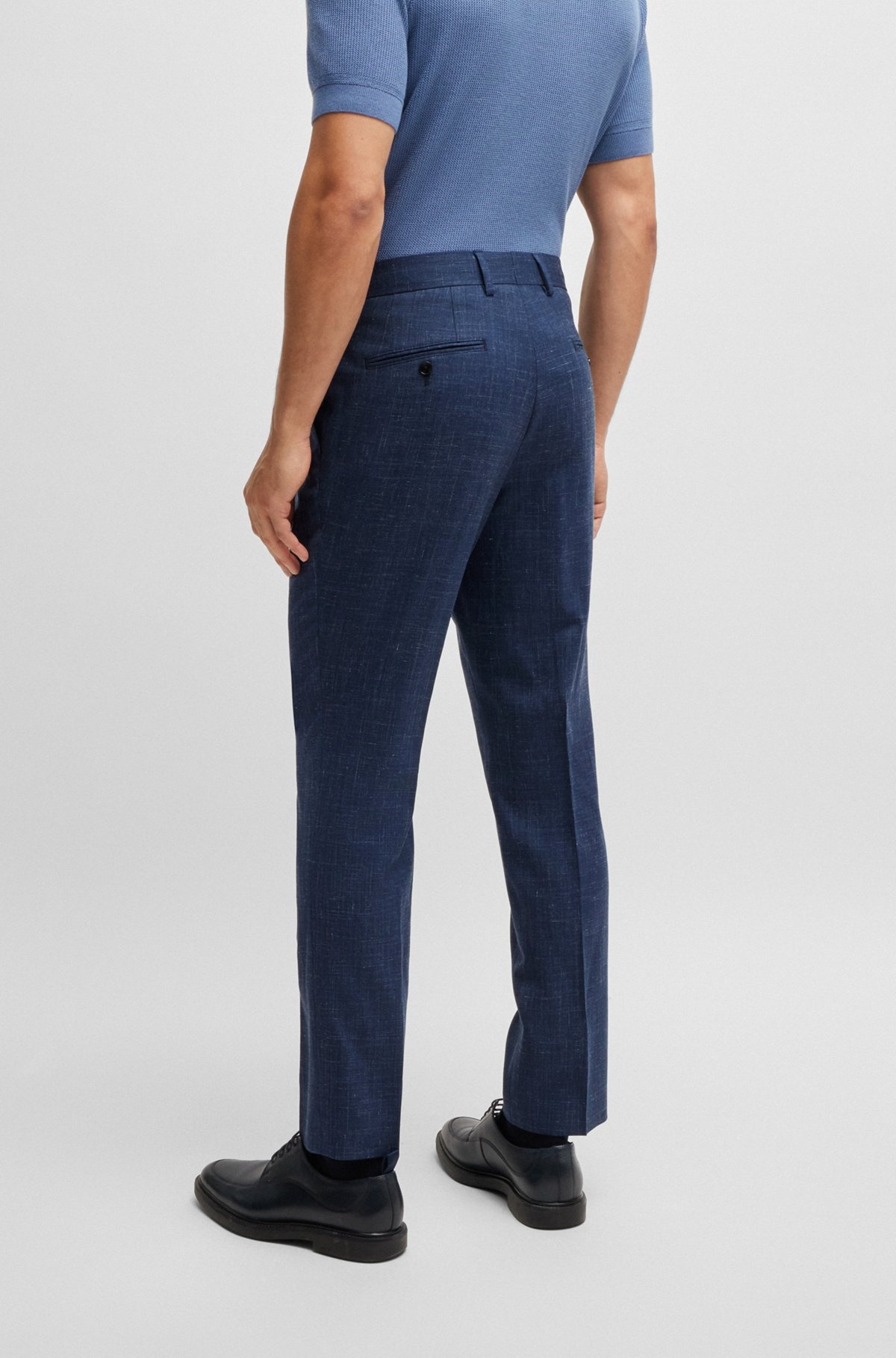 SLIM-FIT TROUSERS IN WOOL AND LINEN - 4