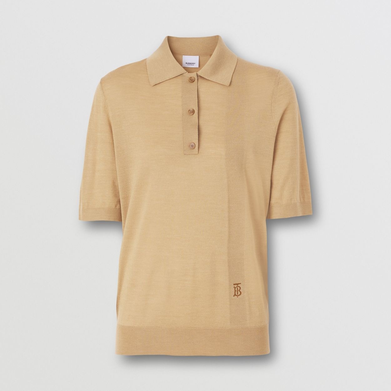 Monogram Motif Wool Silk Cashmere Polo Shirt - 1