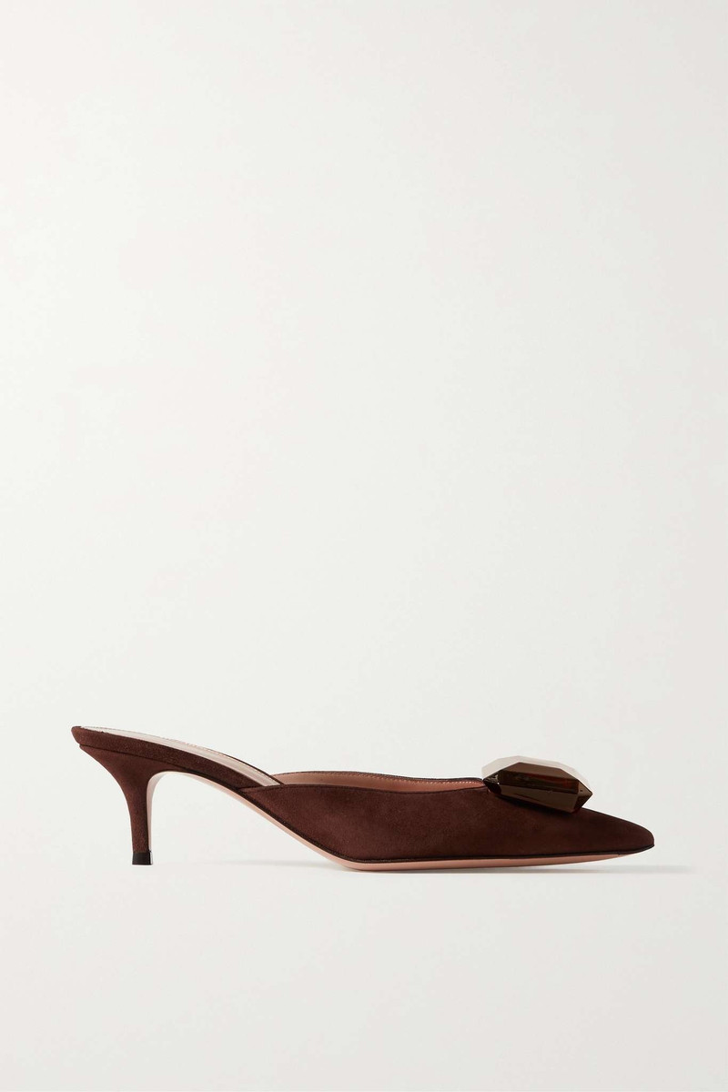 45 embellished suede mules - 1