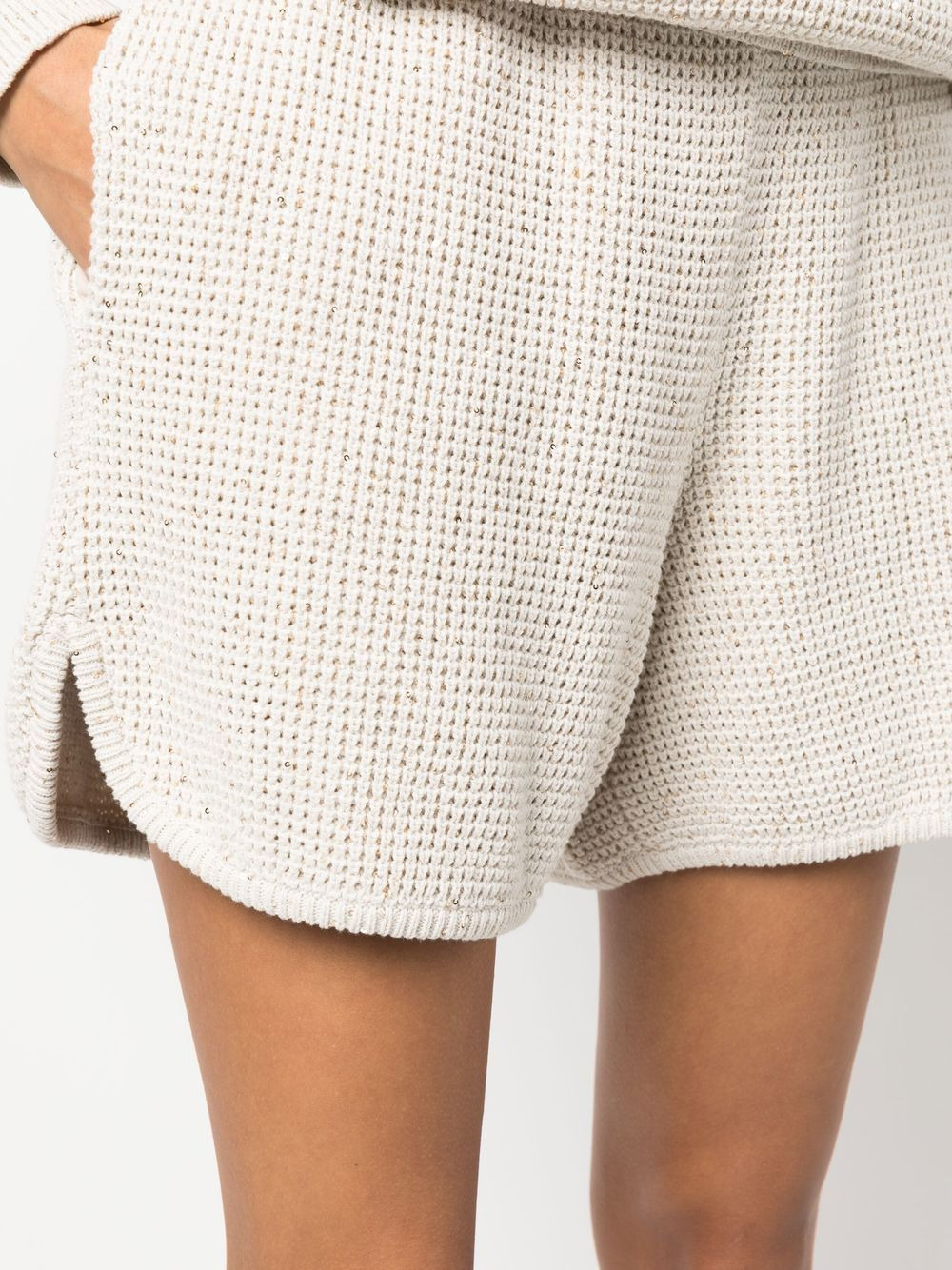 drawstring knitted shorts - 5