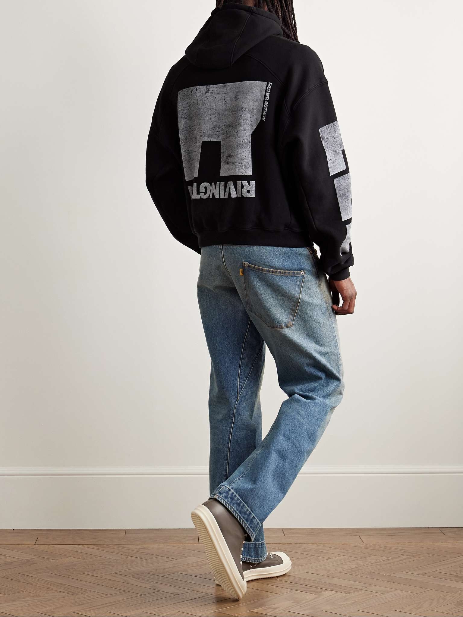 【Rivington Roi Rebis】ブラック Heritage CVA フーディ RIVINGTON roi Rebis Heritage CVA Logo-Print Cotton-Jersey
